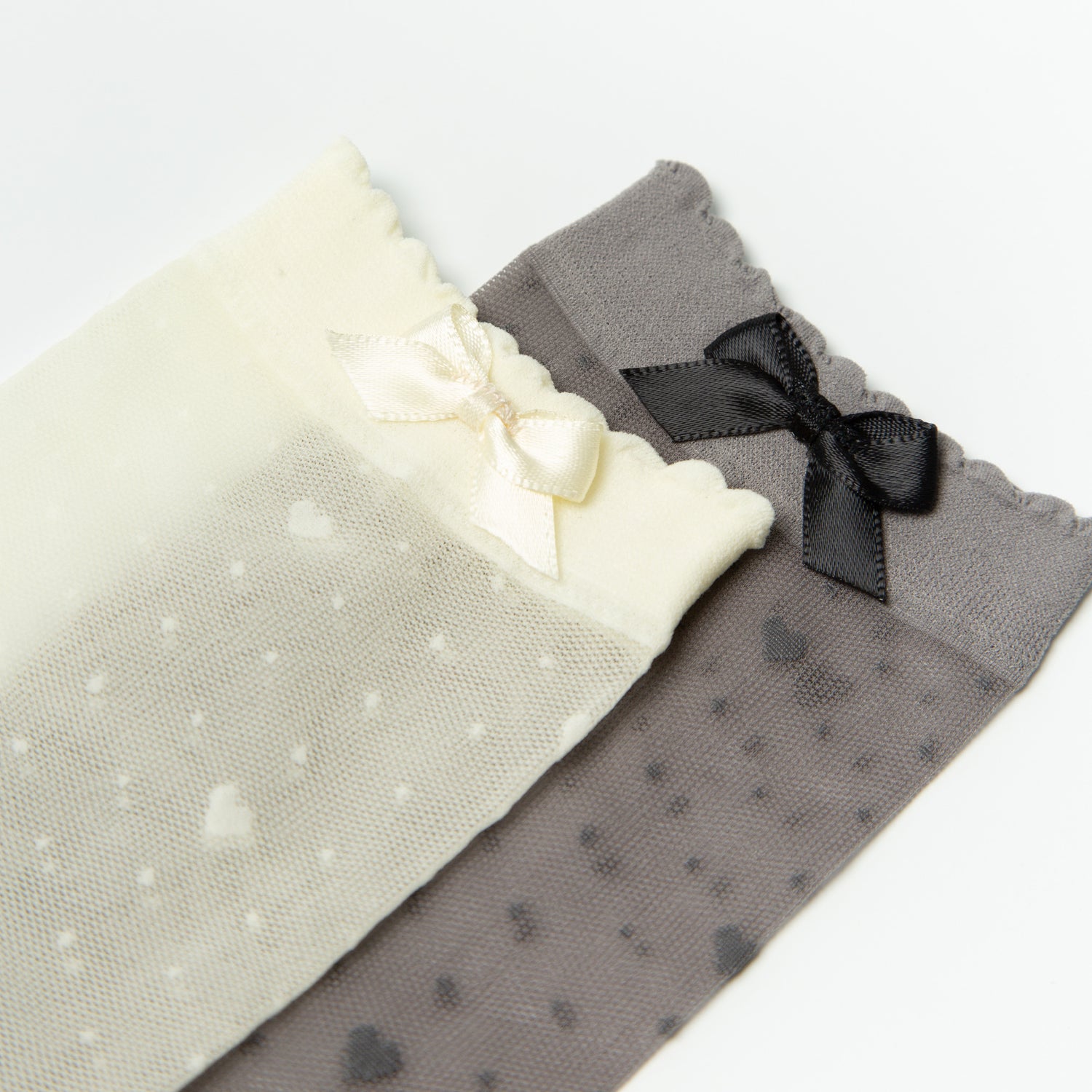 Women's Bow Heart Polka Dot Jacquard Ankle Socks