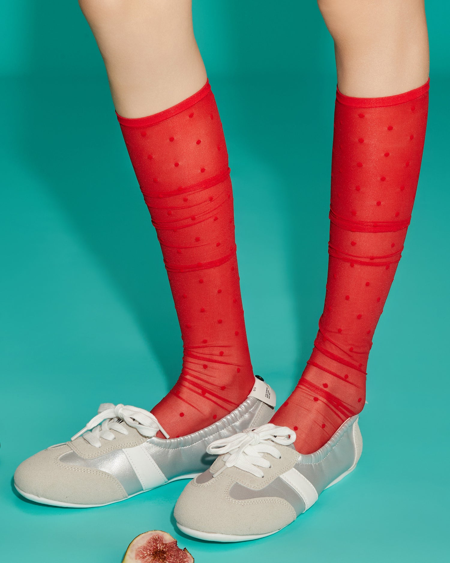 Women's Sheer Breathable Over-the-Knee Polka Dot Socks