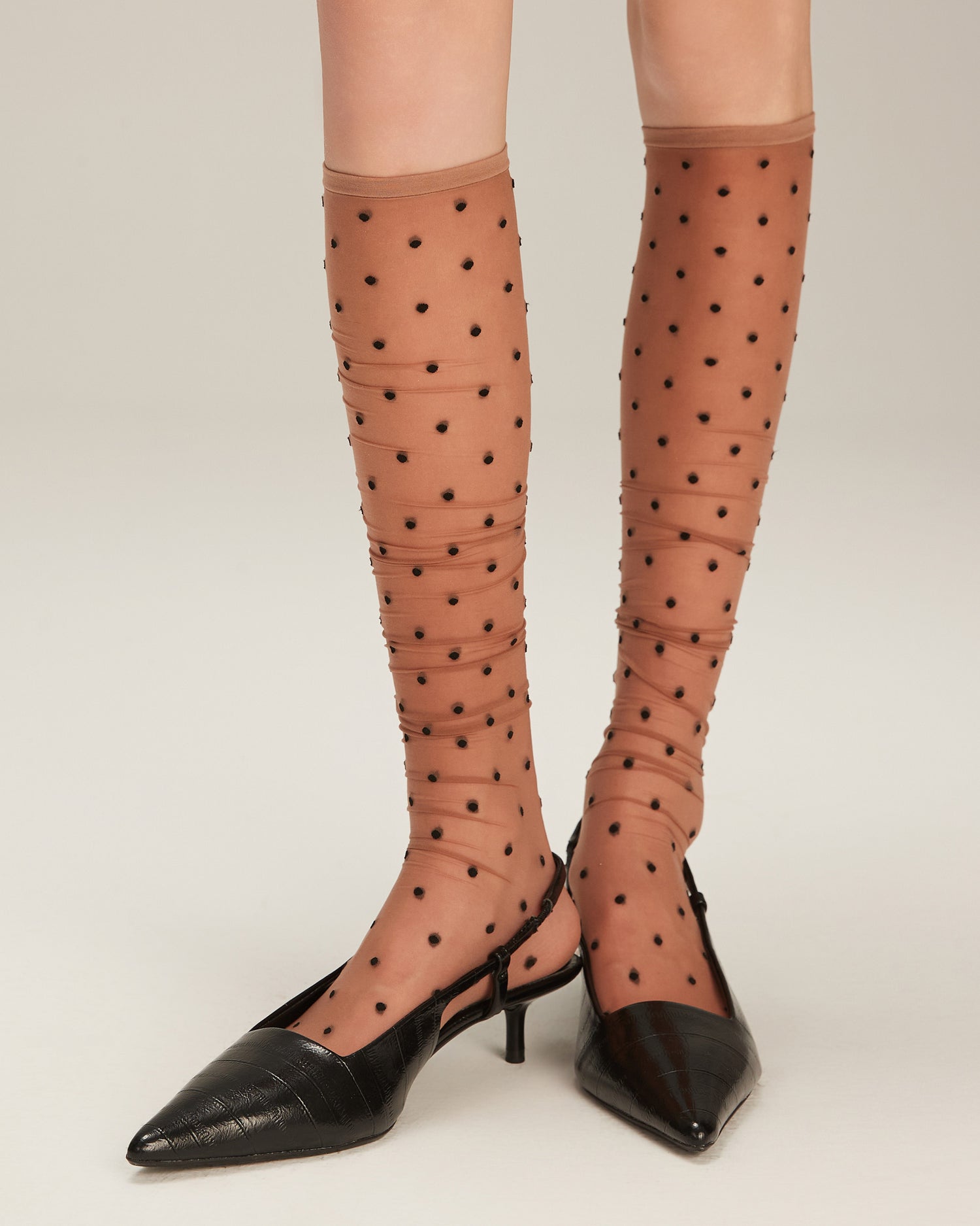 Women's Sheer Breathable Over-the-Knee Polka Dot Socks