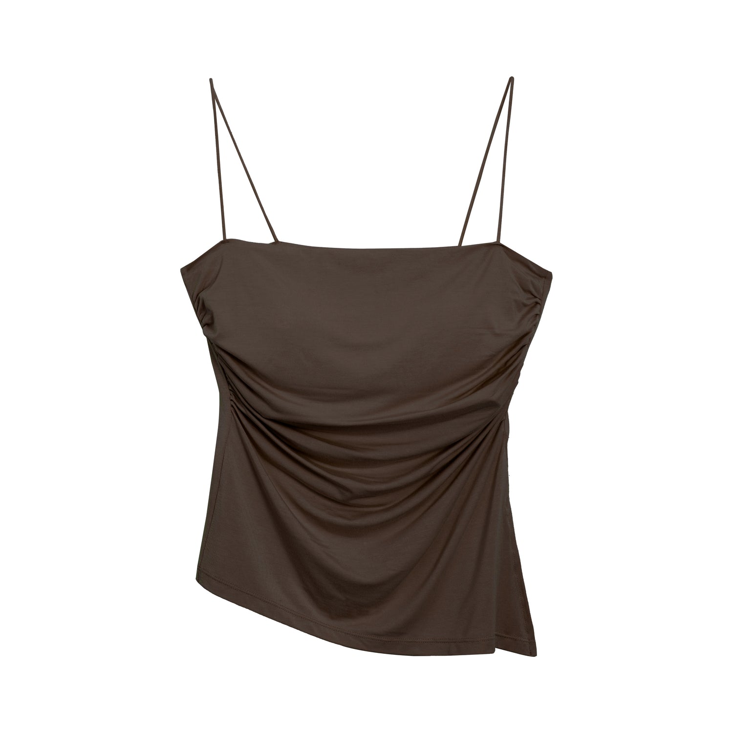 Slimming Ruched Split Cami with Built-in Bra Wireless