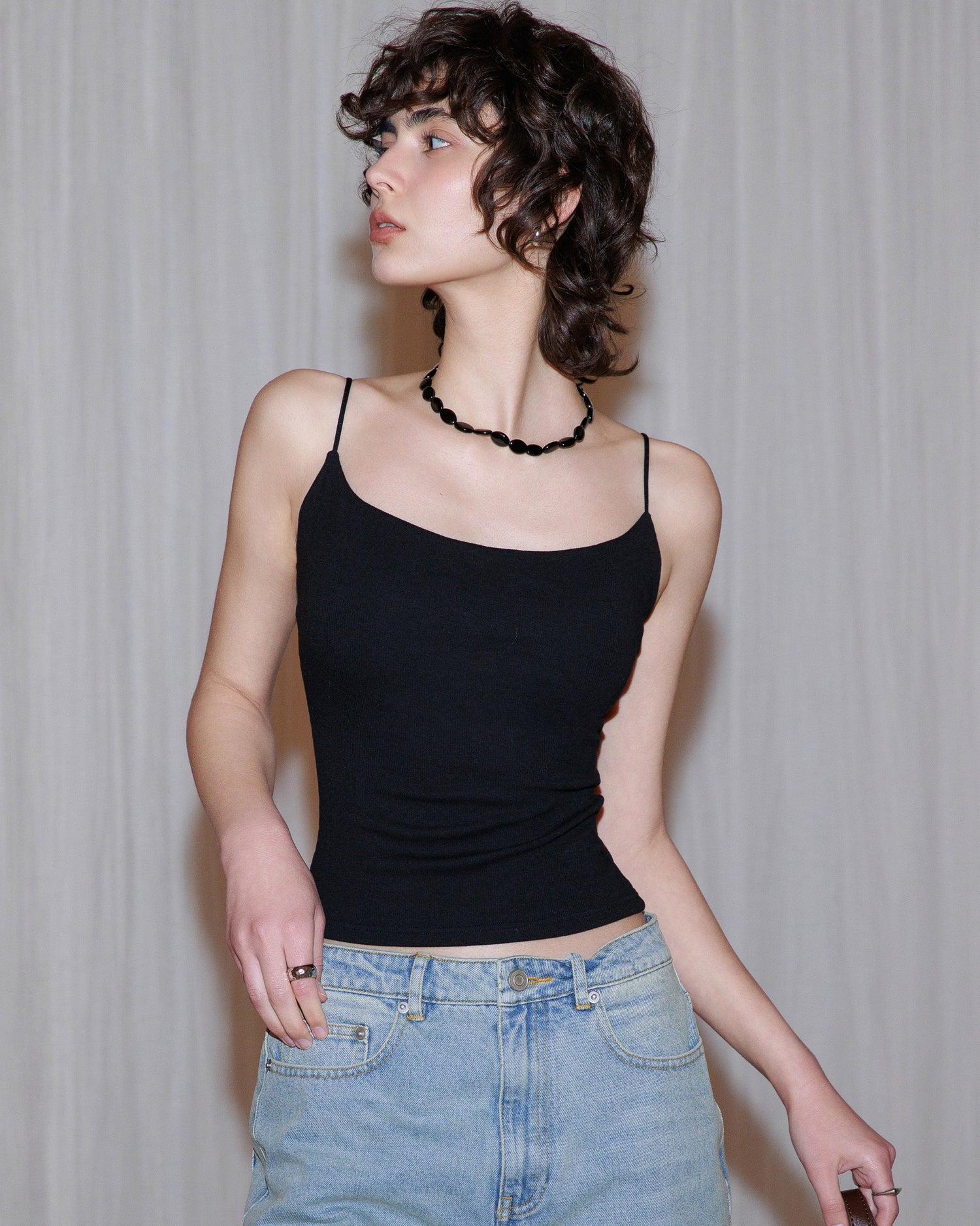 Ribbed Stretch Camisole with Built-in Bra