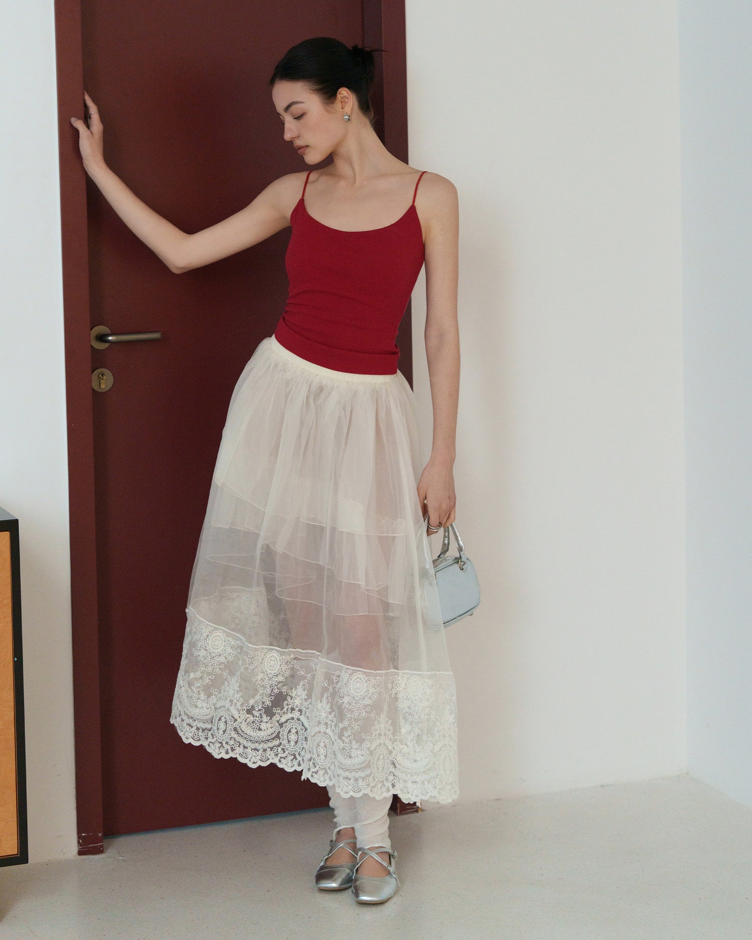 Ribbed Stretch Camisole with Built-in Bra