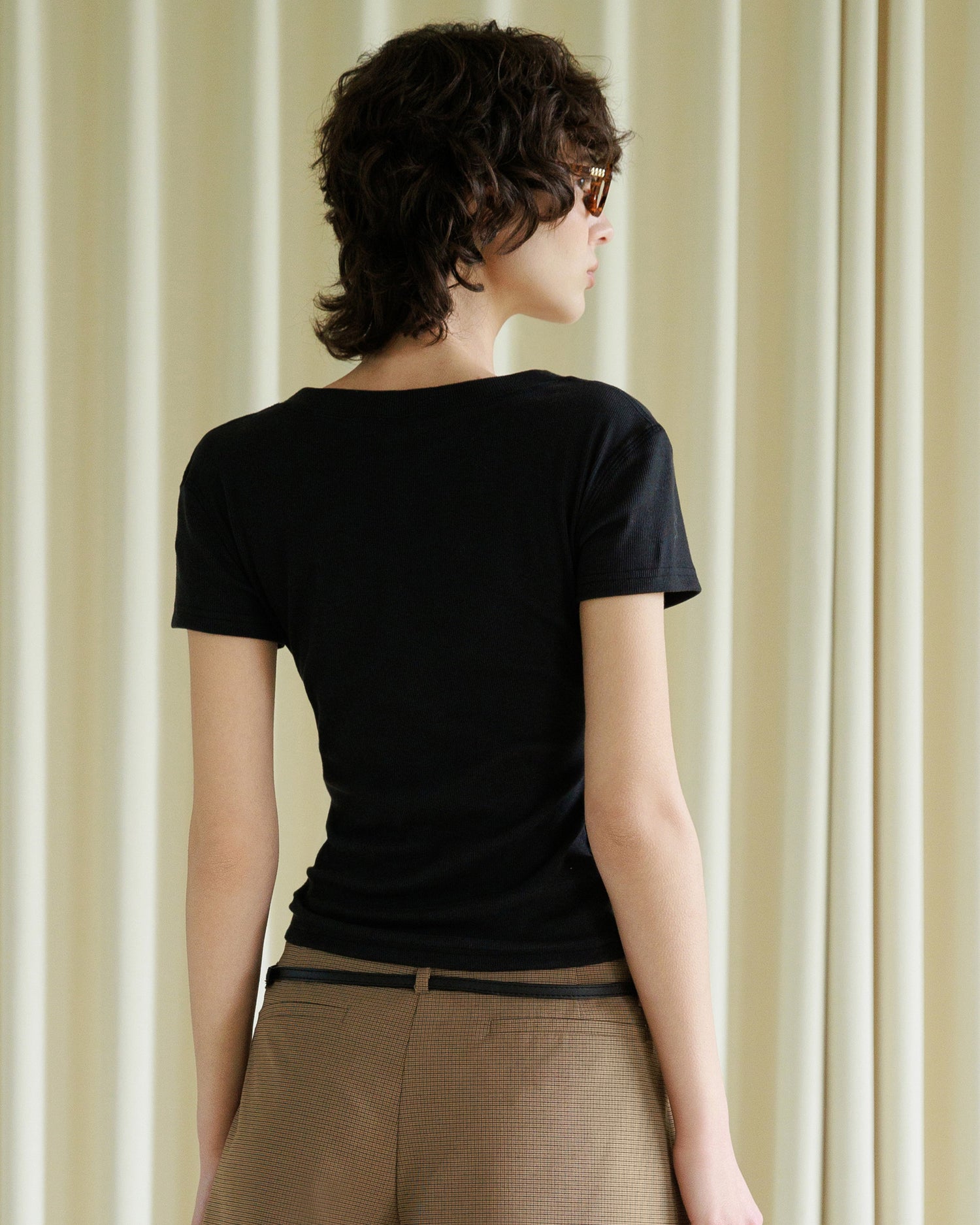 Women's V-Neck Button T-Shirt