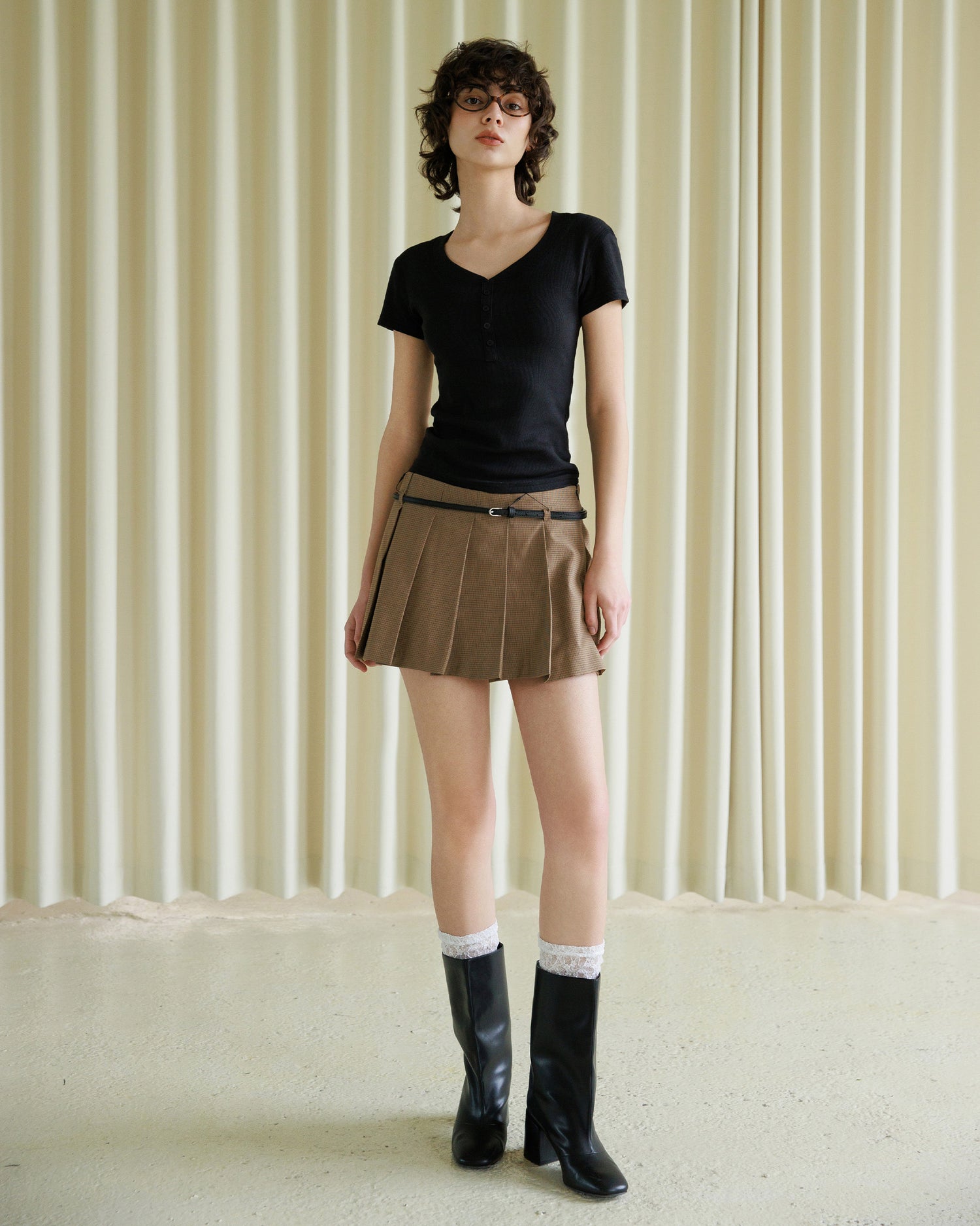 Women's V-Neck Button T-Shirt