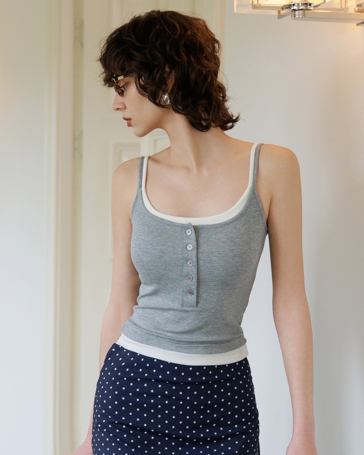 Women's Modal Colorblock Built-In Bra Cami Top