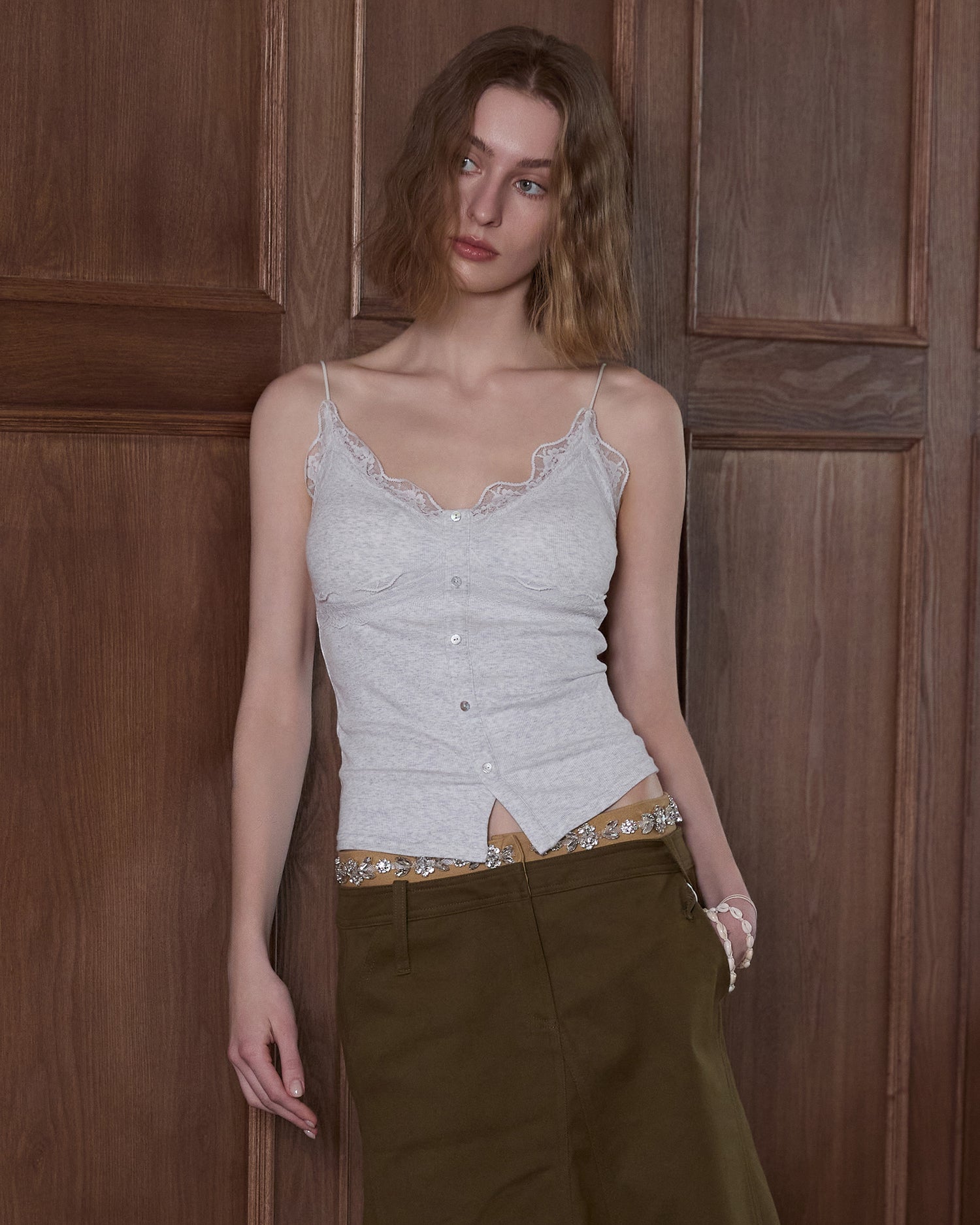 Women’s Lace Camisole with Built-in Bra Pad