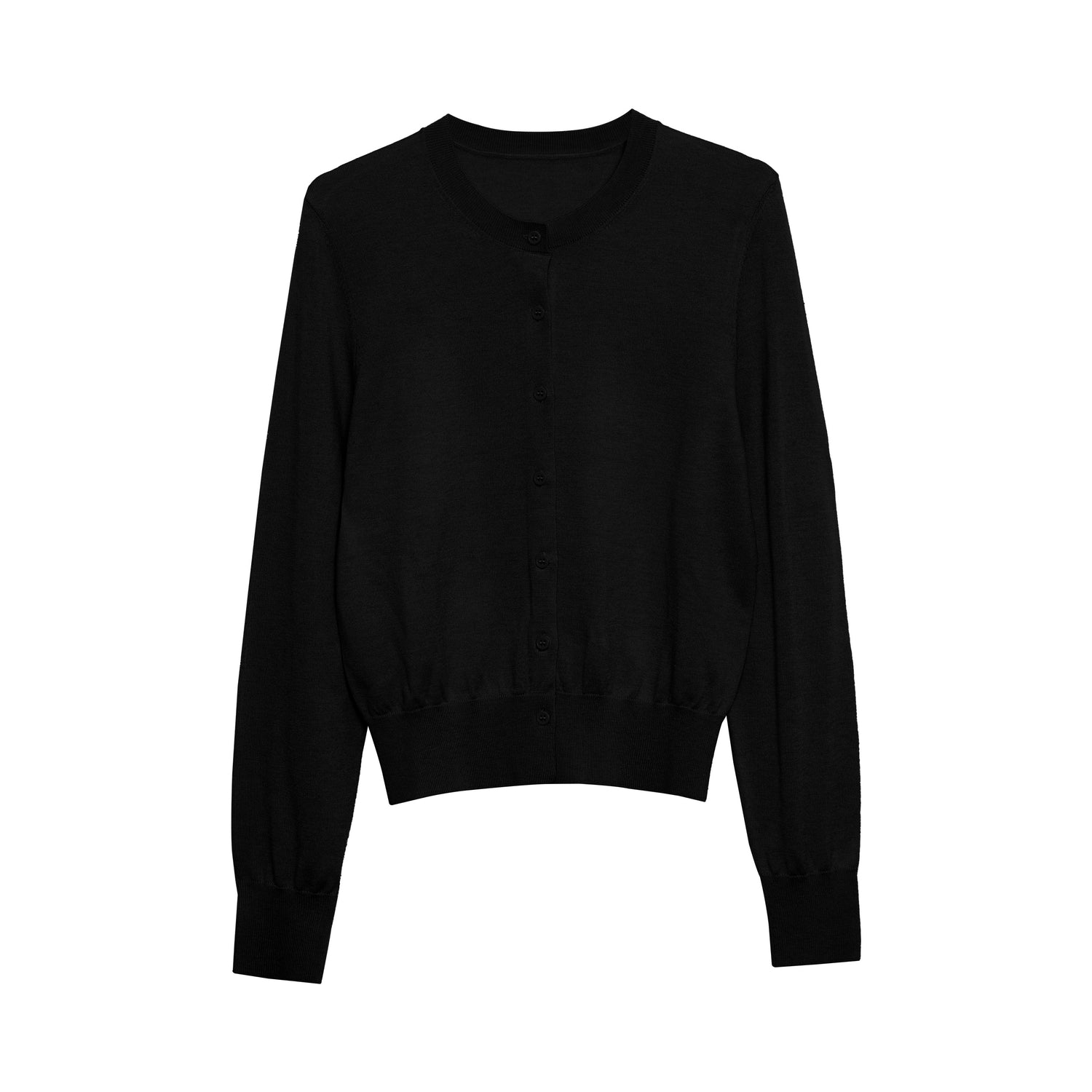 Silk Wool Blend Long Sleeve Cardigan