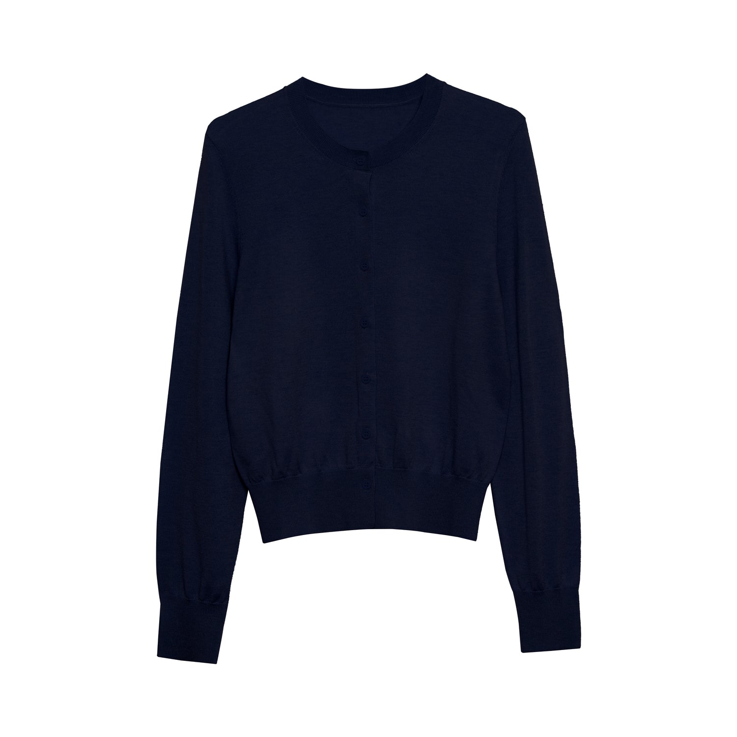 Silk Wool Blend Long Sleeve Cardigan