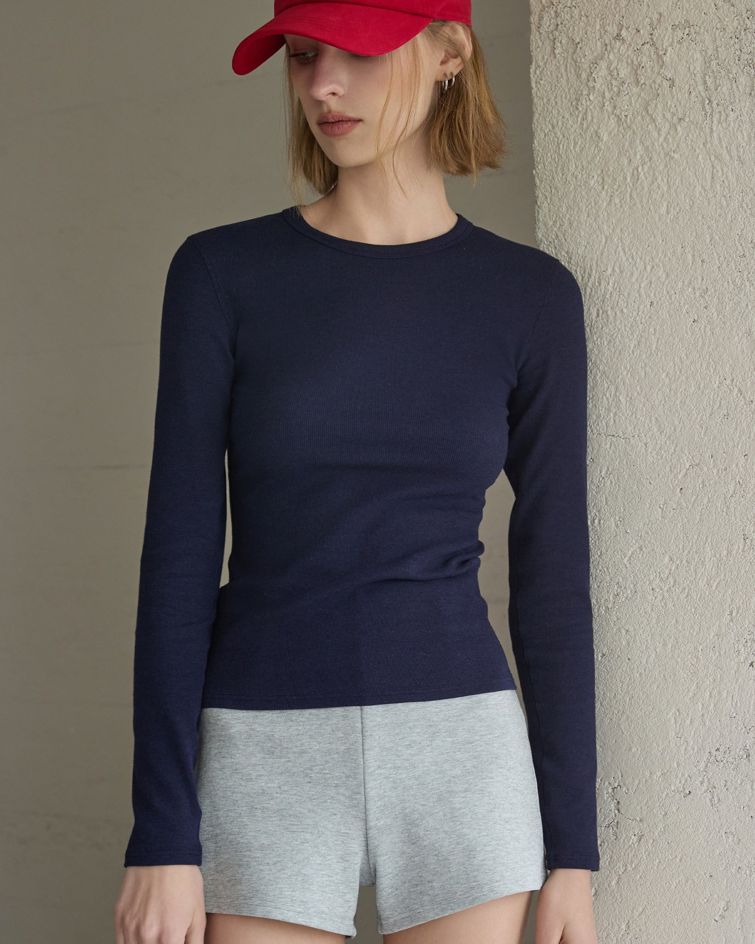 Women's Silk Ribbed Long Sleeve Top