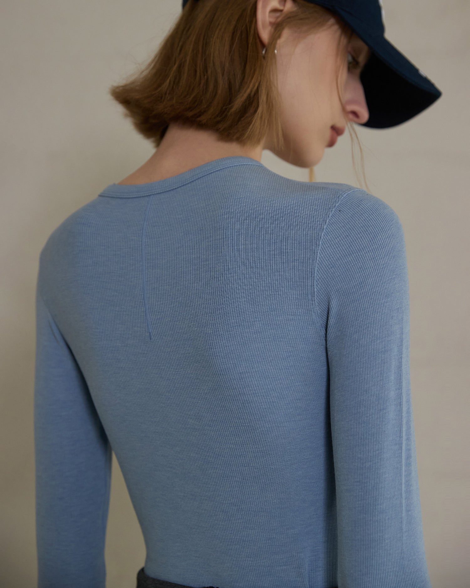 Women's Silk Ribbed Long Sleeve Top