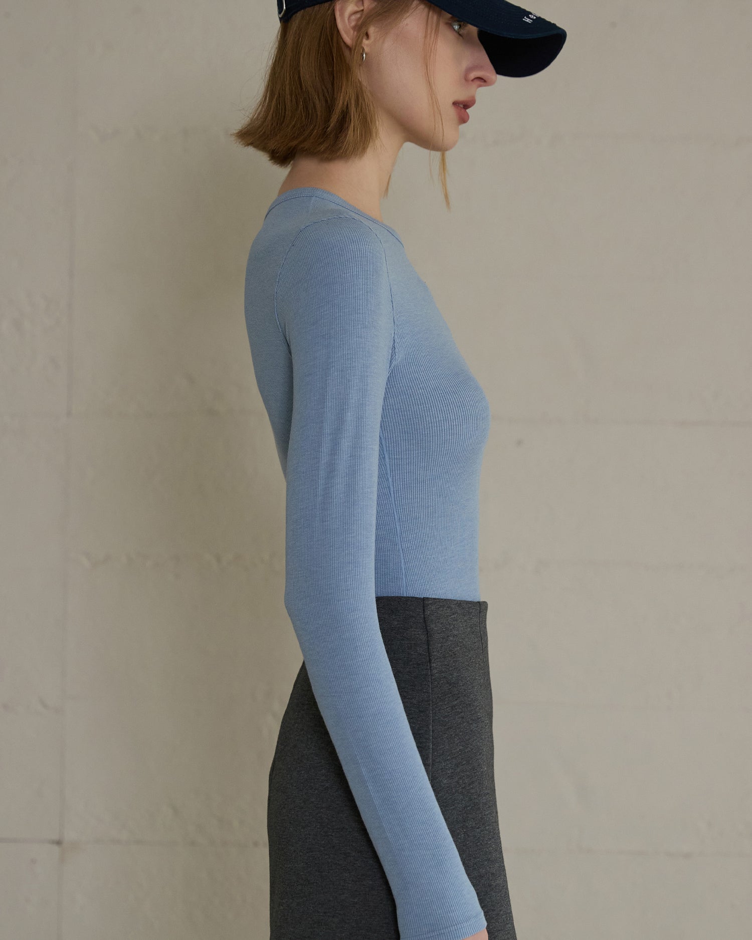 Women's Silk Ribbed Long Sleeve Top