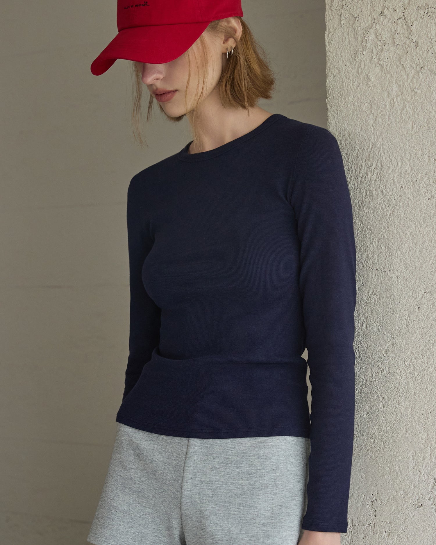 Women's Silk Ribbed Long Sleeve Top