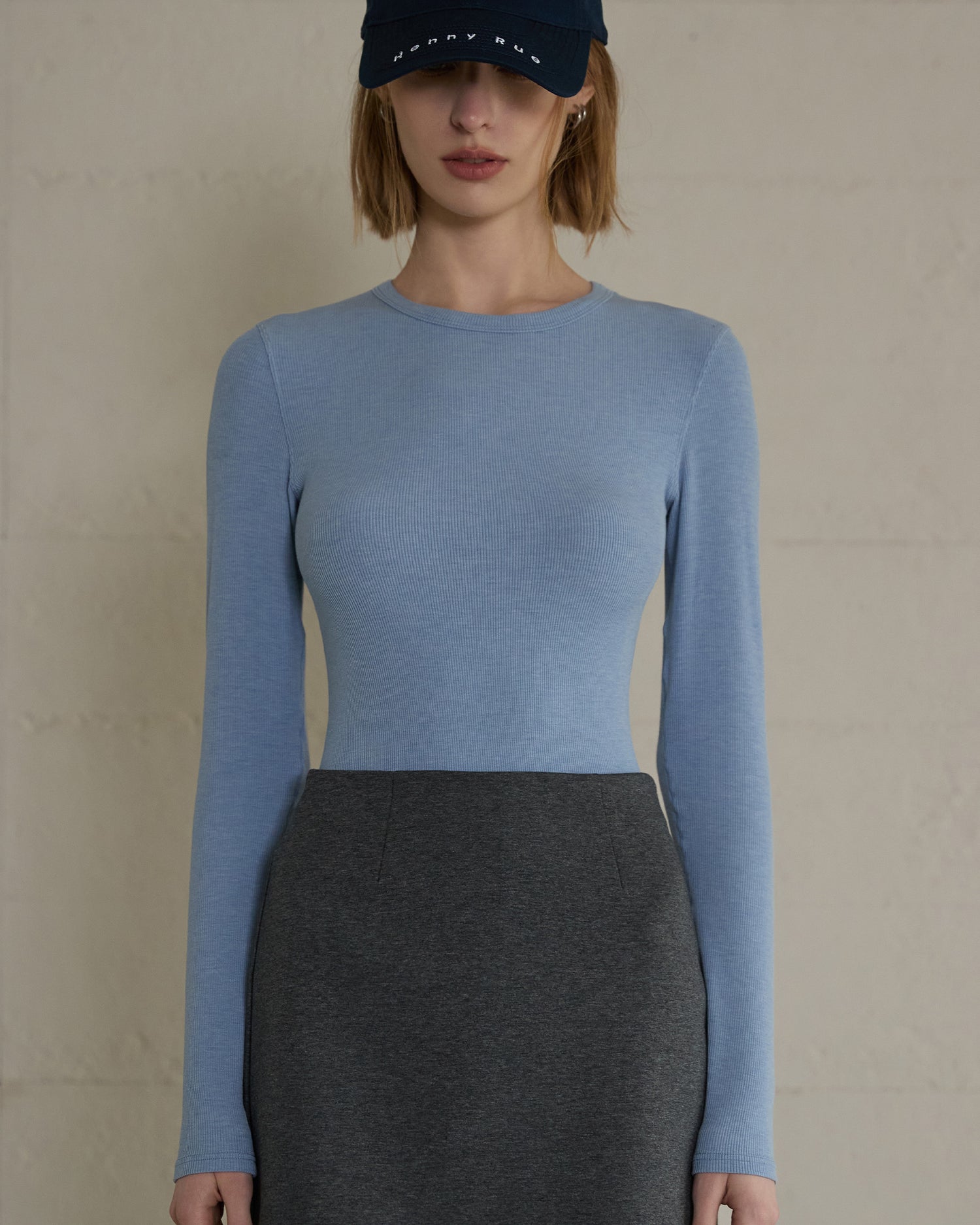 Women's Silk Ribbed Long Sleeve Top