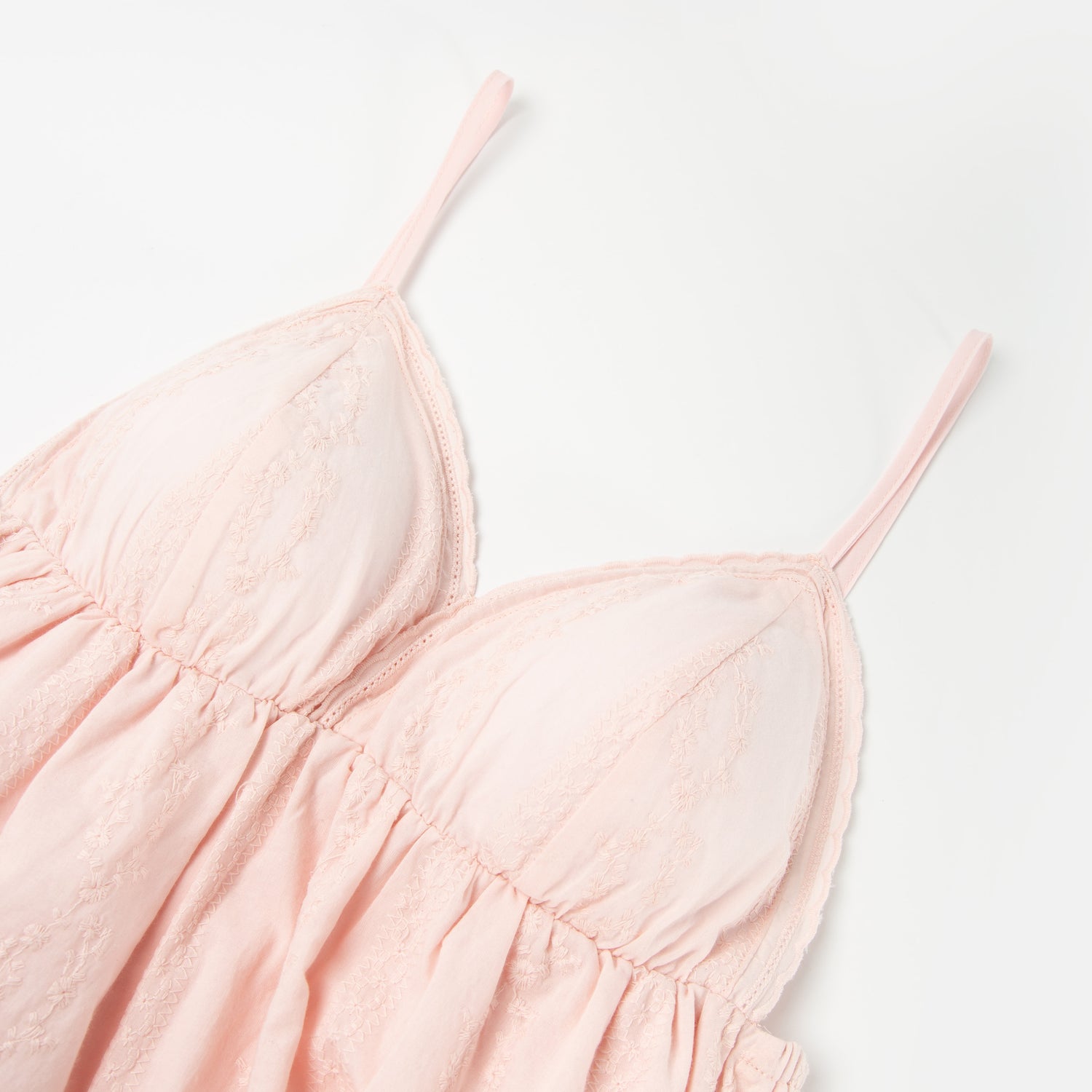 Women's Embroidered Cotton Dress with Padded Bralette