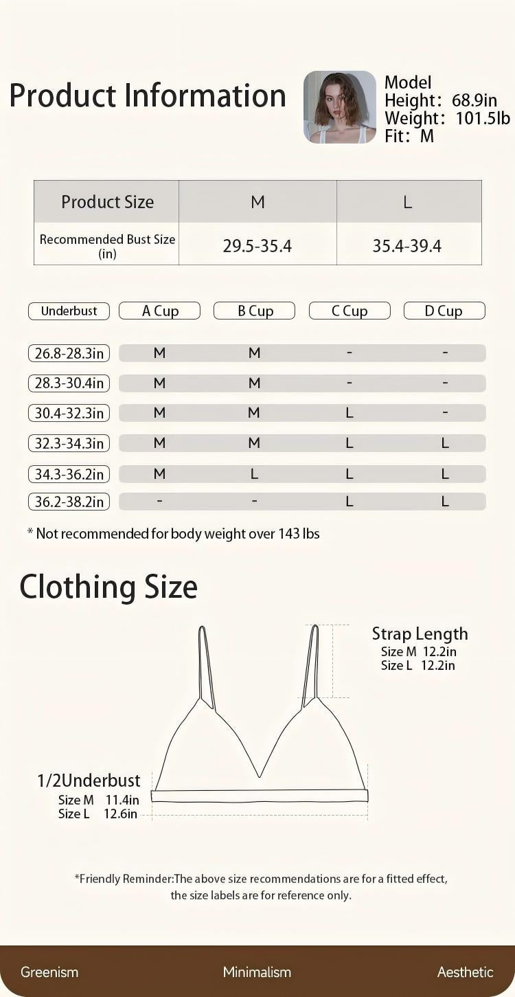 Women's Modal Wireless Spaghetti Strap Triangle Bra