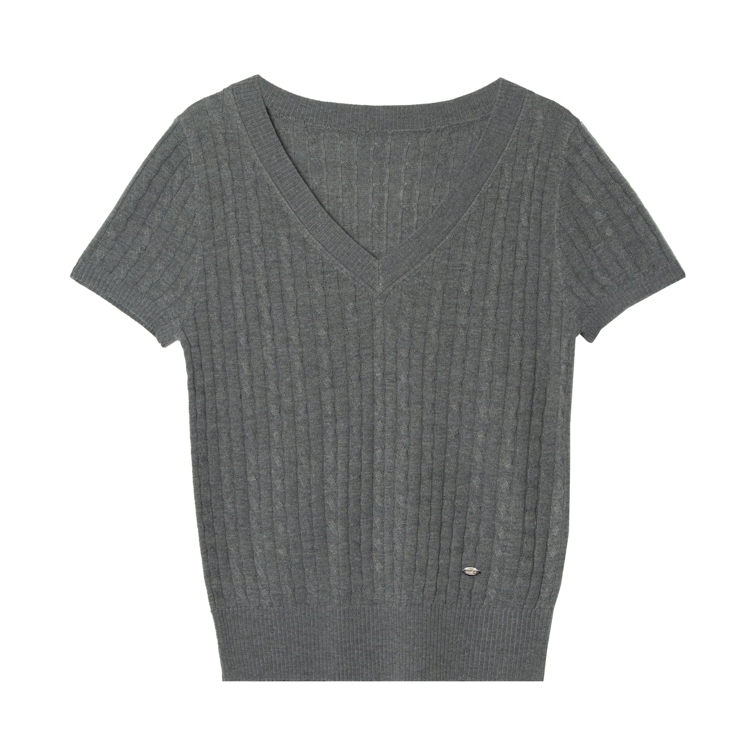Cable Knit Short Sleeve Top