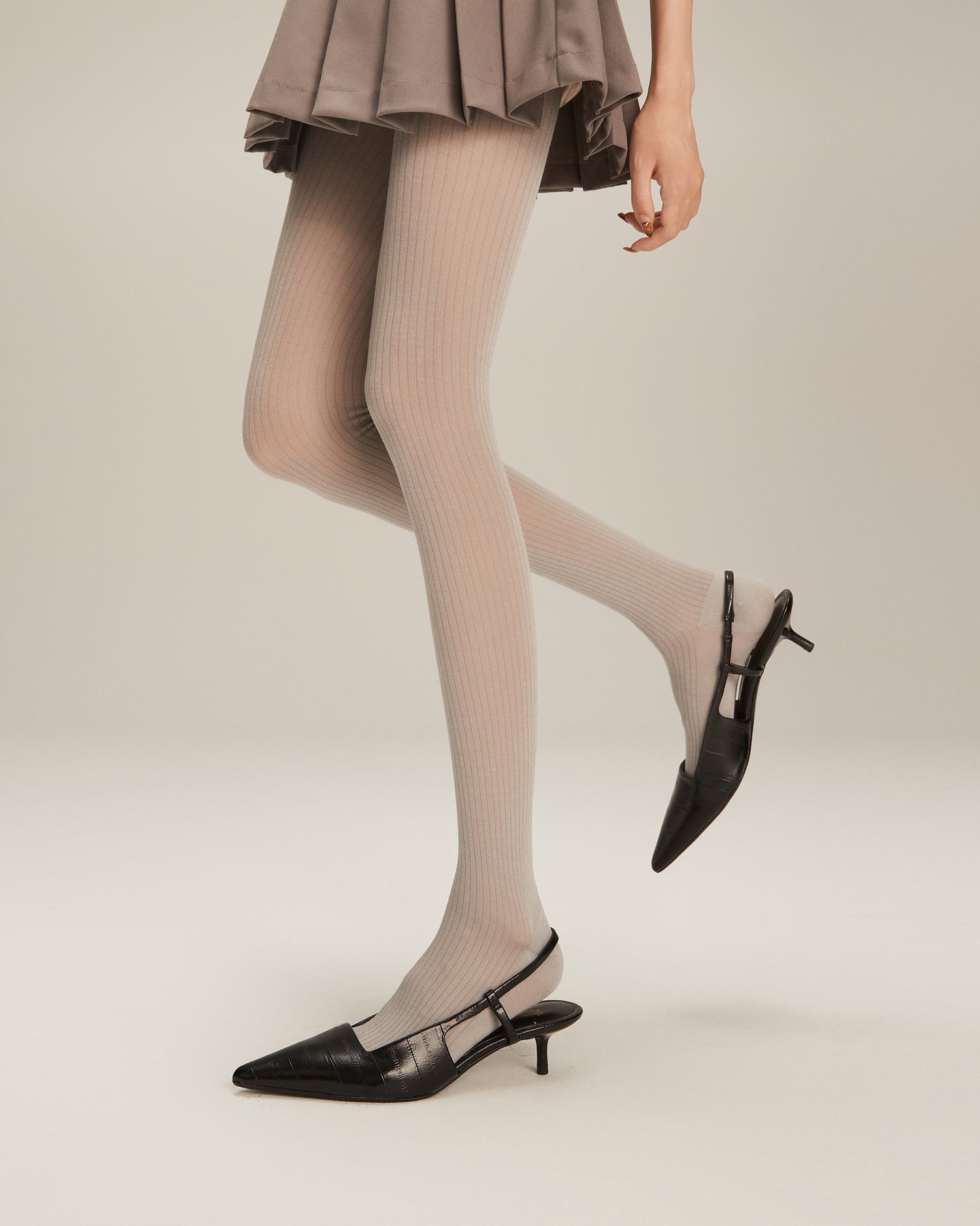 Women's Modal Ribbed Tights with Light Compression