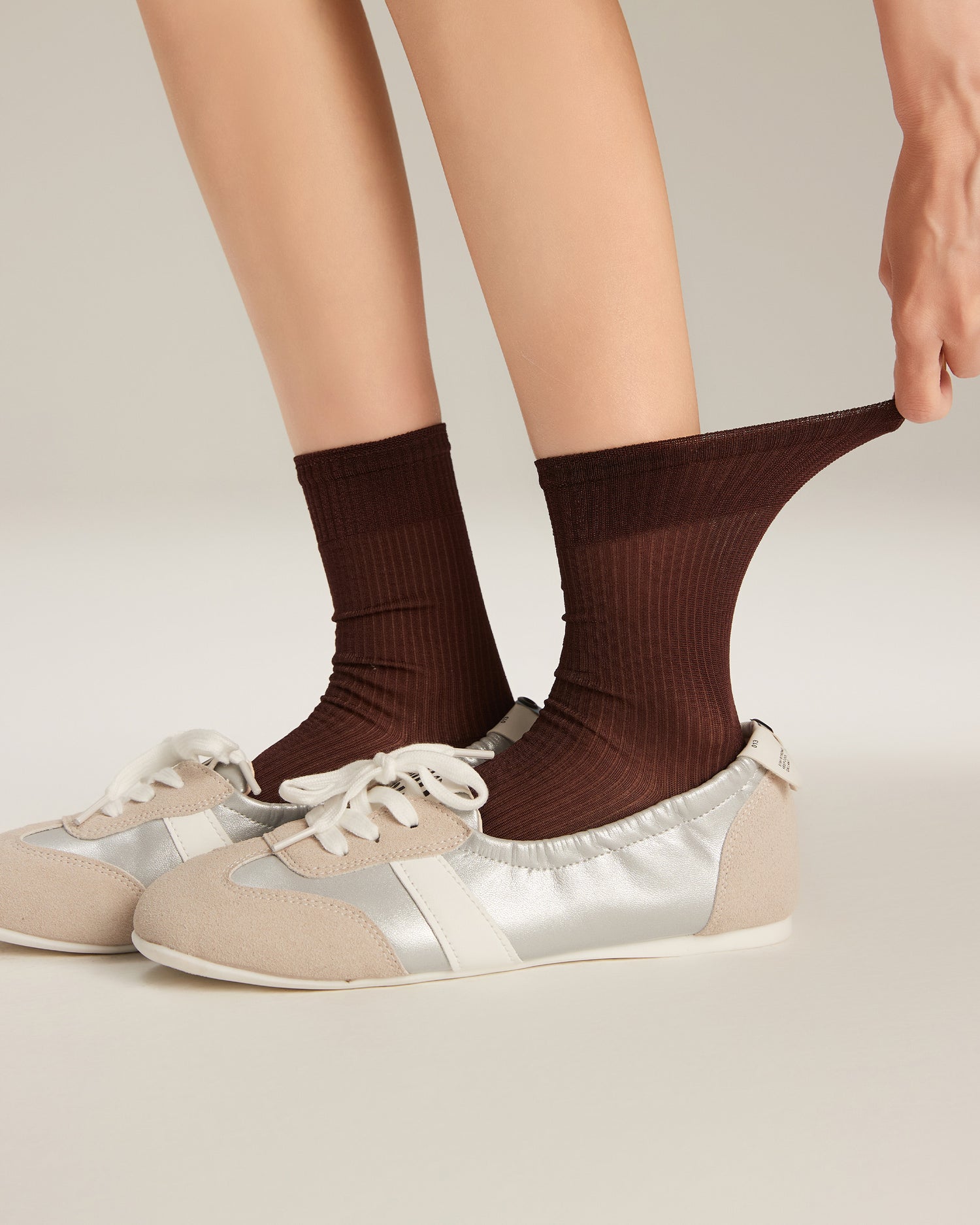 Women's Rayon Ribbed Crew Socks