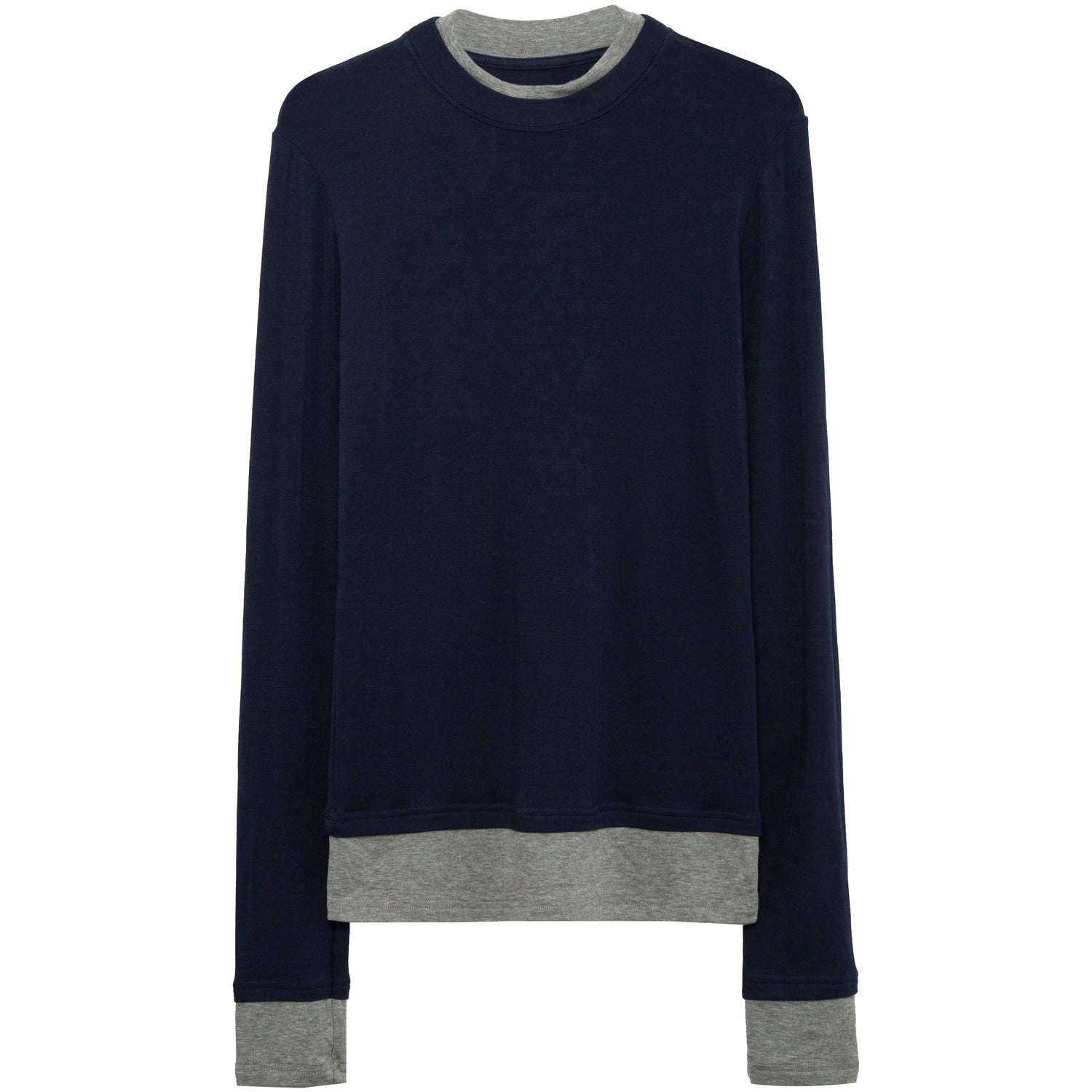 Women's Colorblock Faux Two-Piece Layering Top