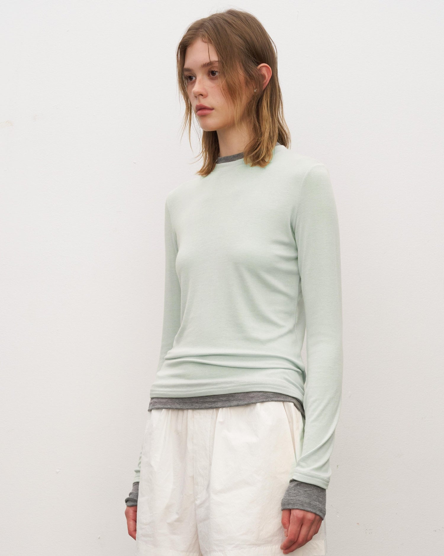 Women's Colorblock Faux Two-Piece Layering Top