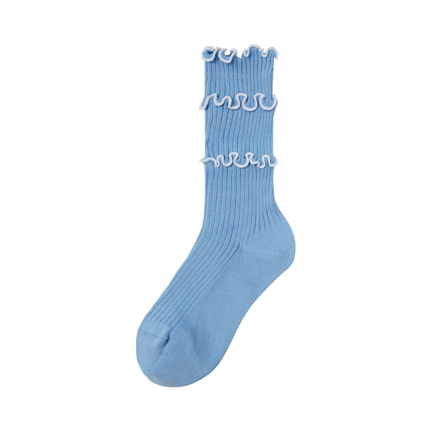 Women's Contrast Lettuce Edge Crew Socks
