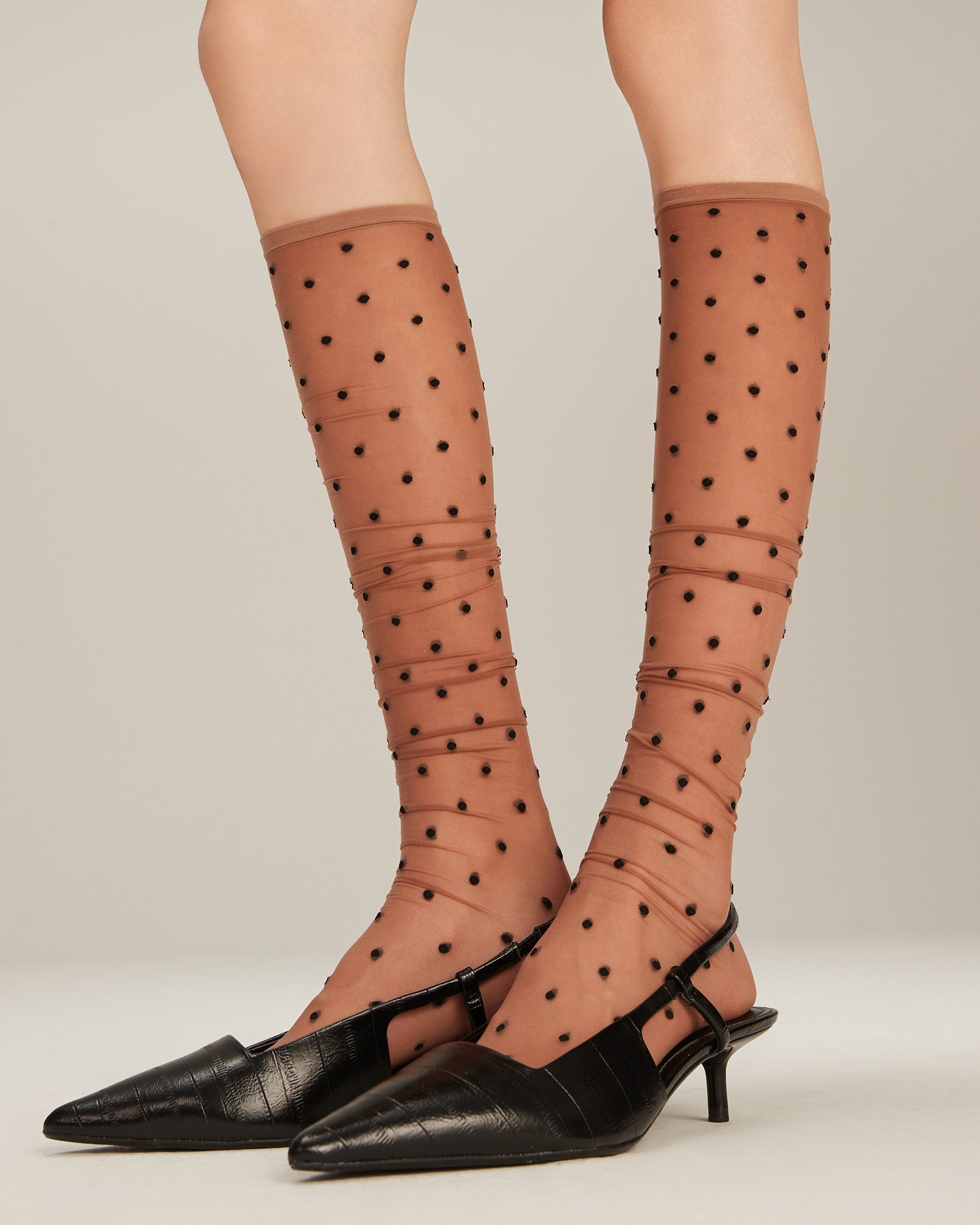 Women's Sheer Breathable Over-the-Knee Polka Dot Socks