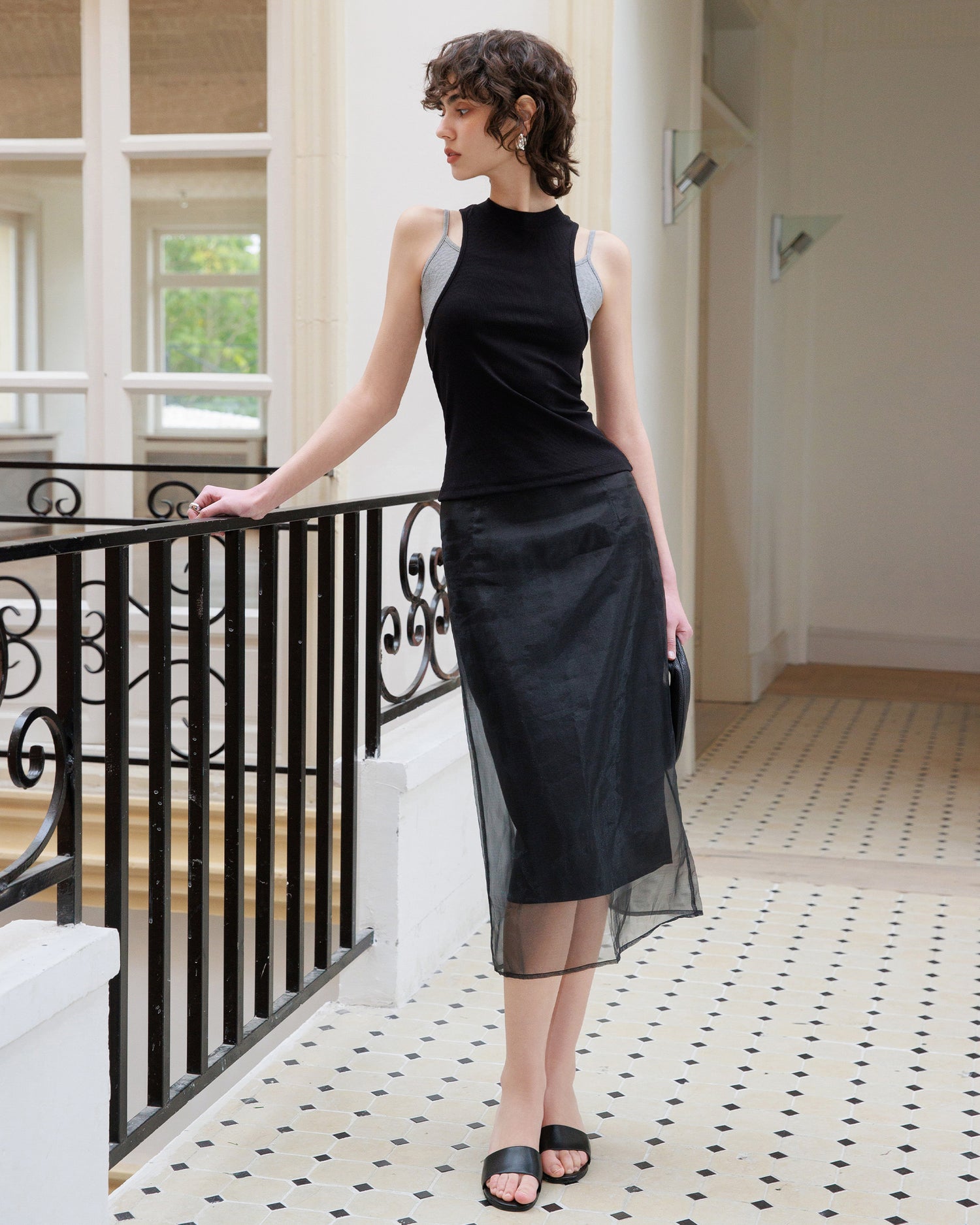 Women's Contrast Layered Look Tank Top