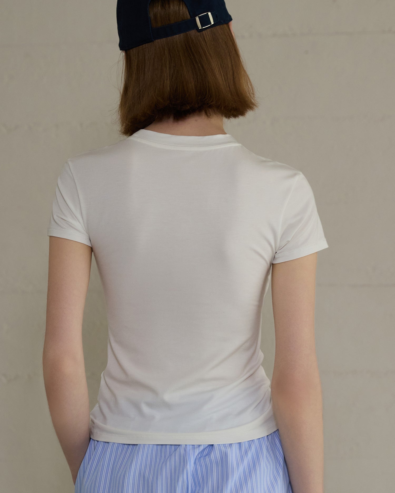 Modal Bare-Skin Crew Neck Slim Fit T-Shirt