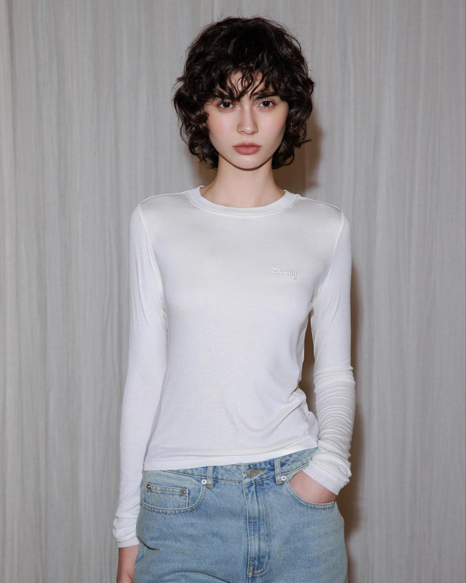 Silk Mesh Embroidered Long Sleeve Base Layer