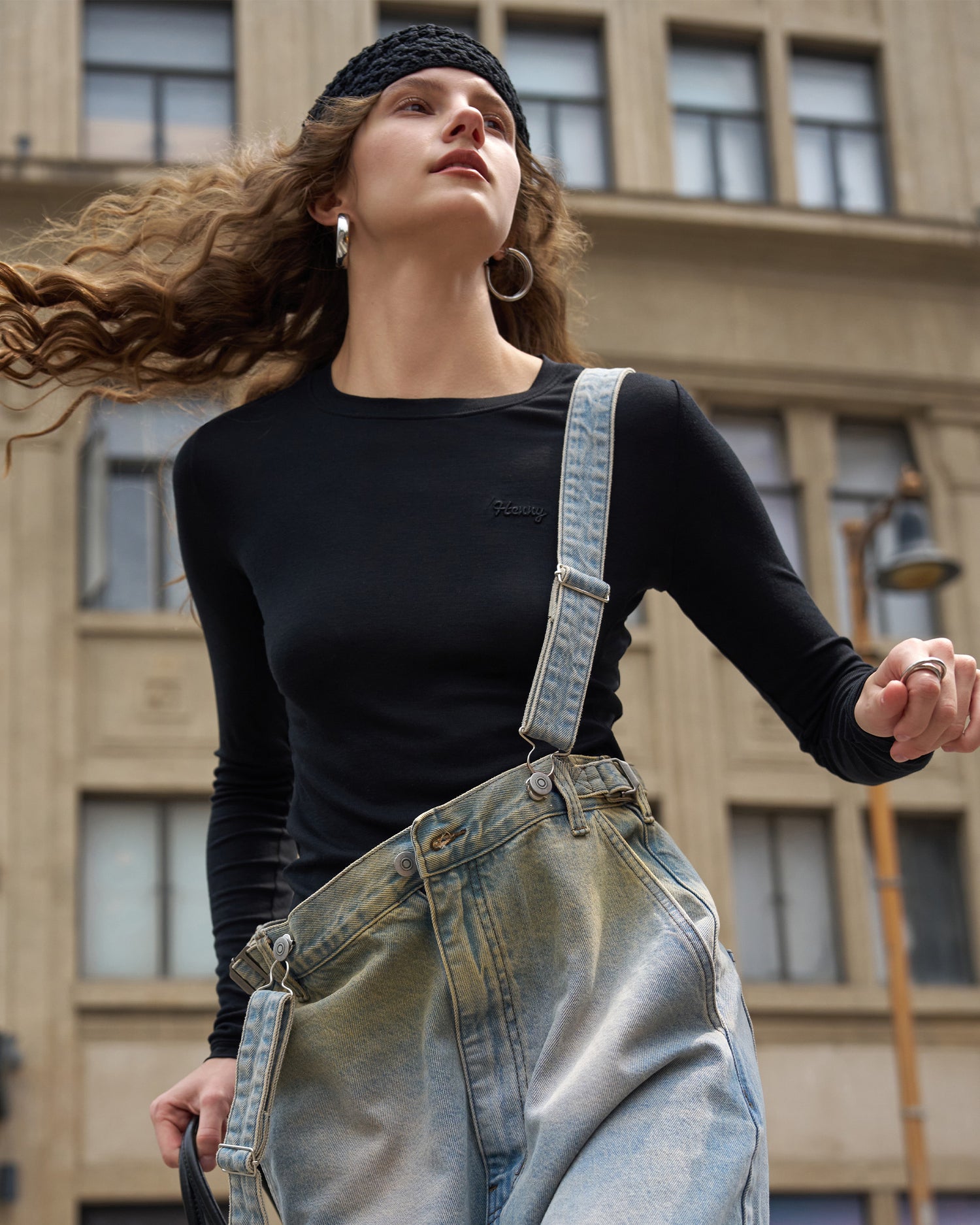 Silk Mesh Embroidered Long Sleeve Base Layer