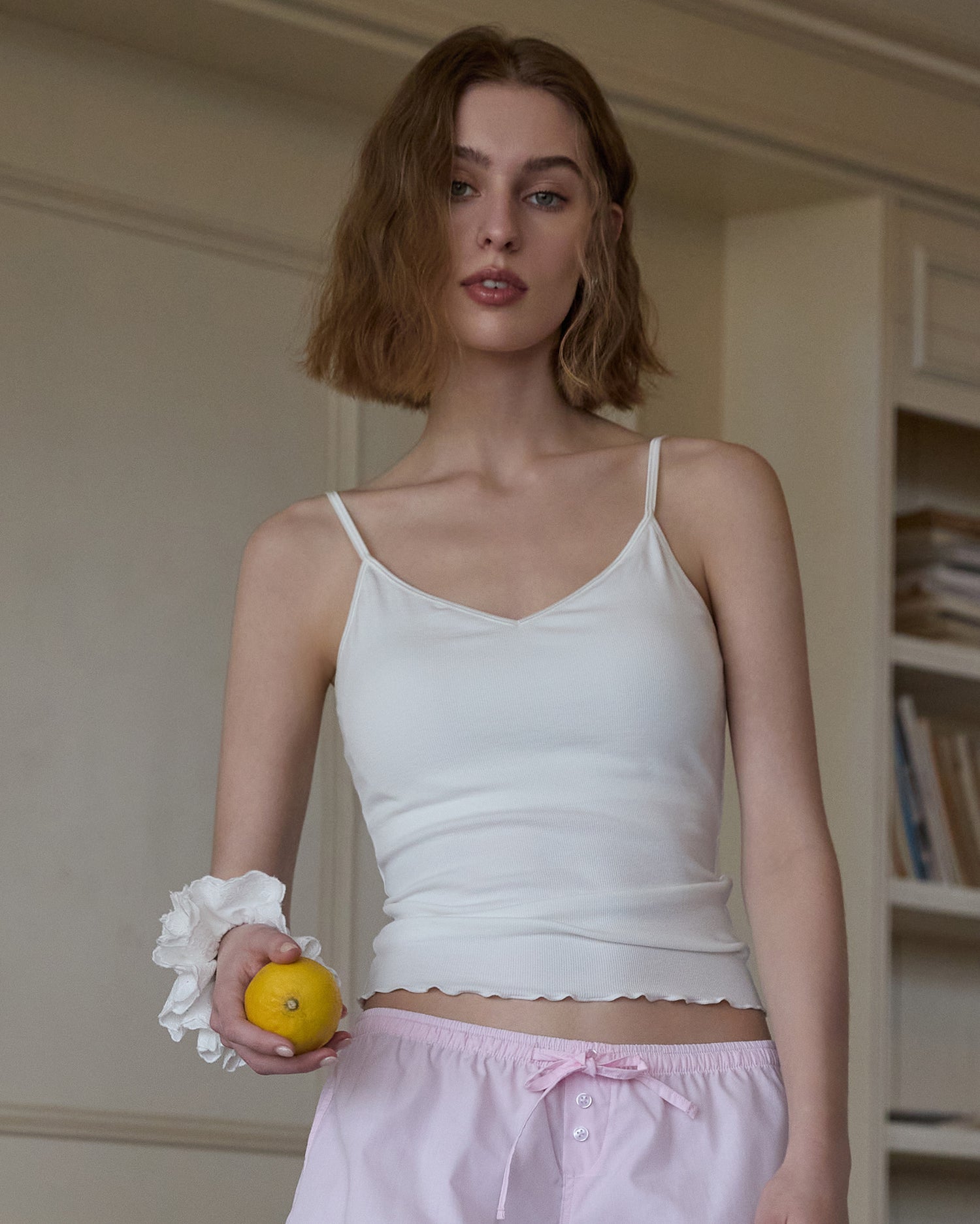 Ribbed V-Neck Backless Camisole with Bra