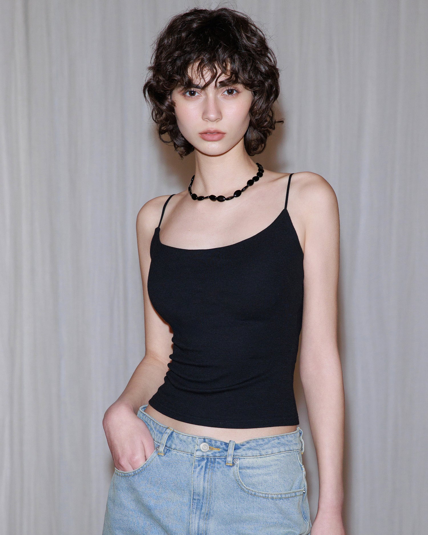 Ribbed Stretch Camisole with Built-in Bra