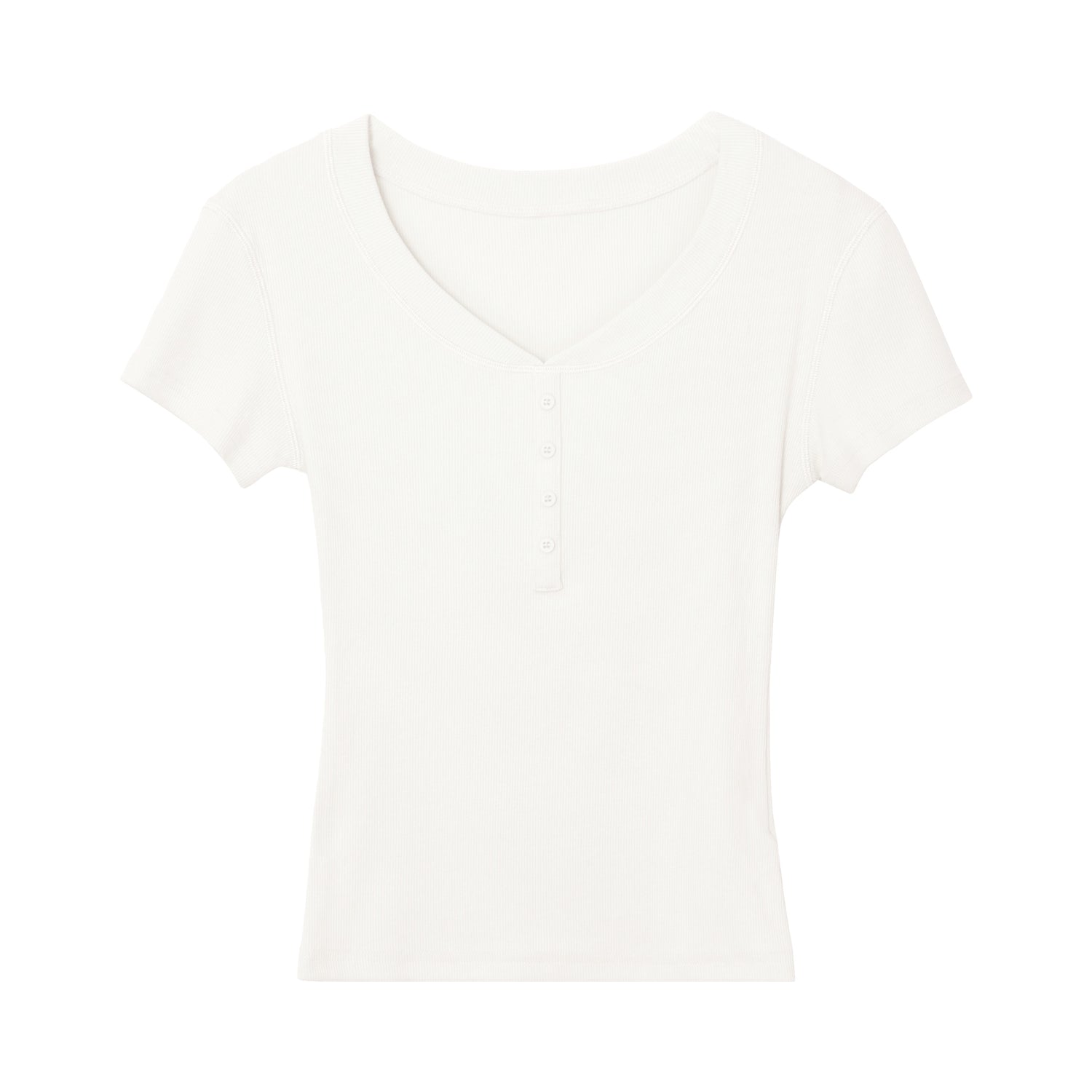 Women's V-Neck Button T-Shirt