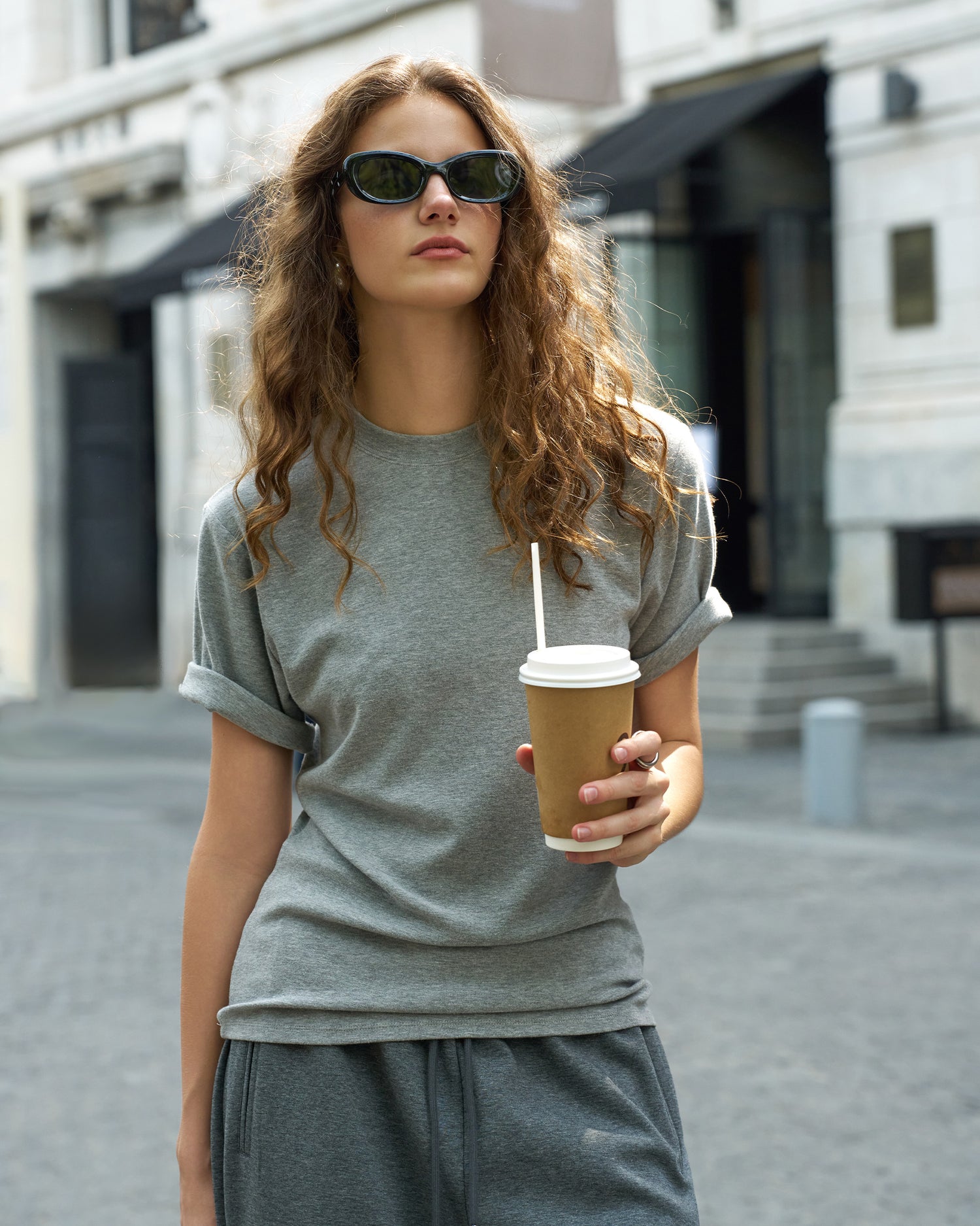 Women's Solid Color Relaxed Fit Crewneck T-Shirt