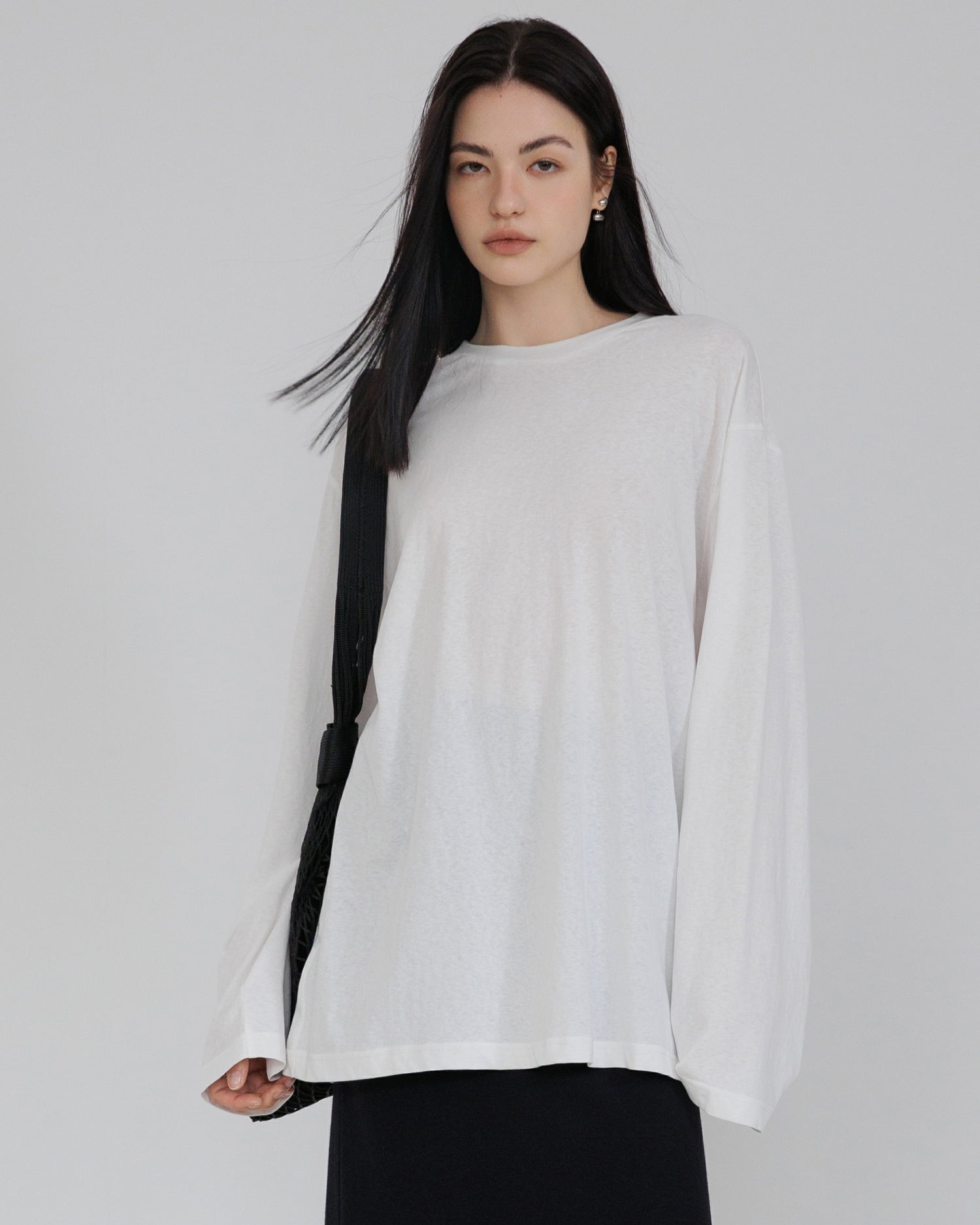 Women's Oversized Long Sleeve Top with Relaxed Fit