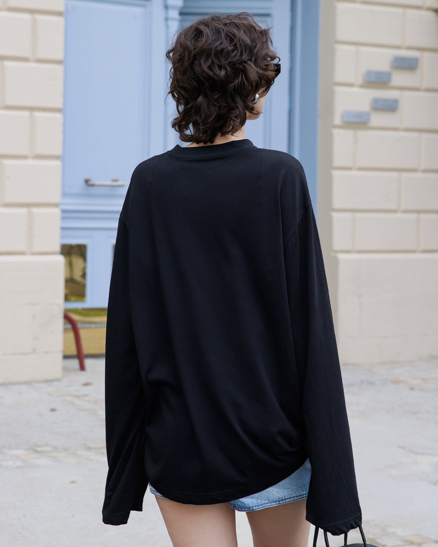Women's Oversized Long Sleeve Top with Relaxed Fit