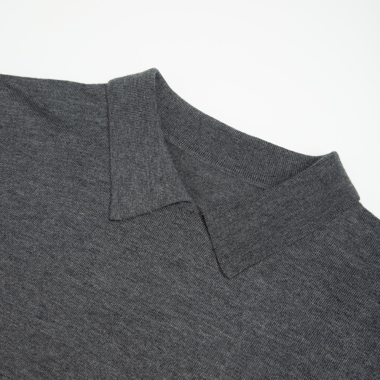 Silk Wool Blend Lightweight Polo Knit T-Shirt