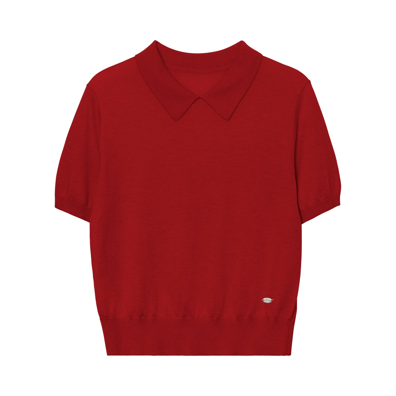 Silk Wool Blend Lightweight Polo Knit T-Shirt