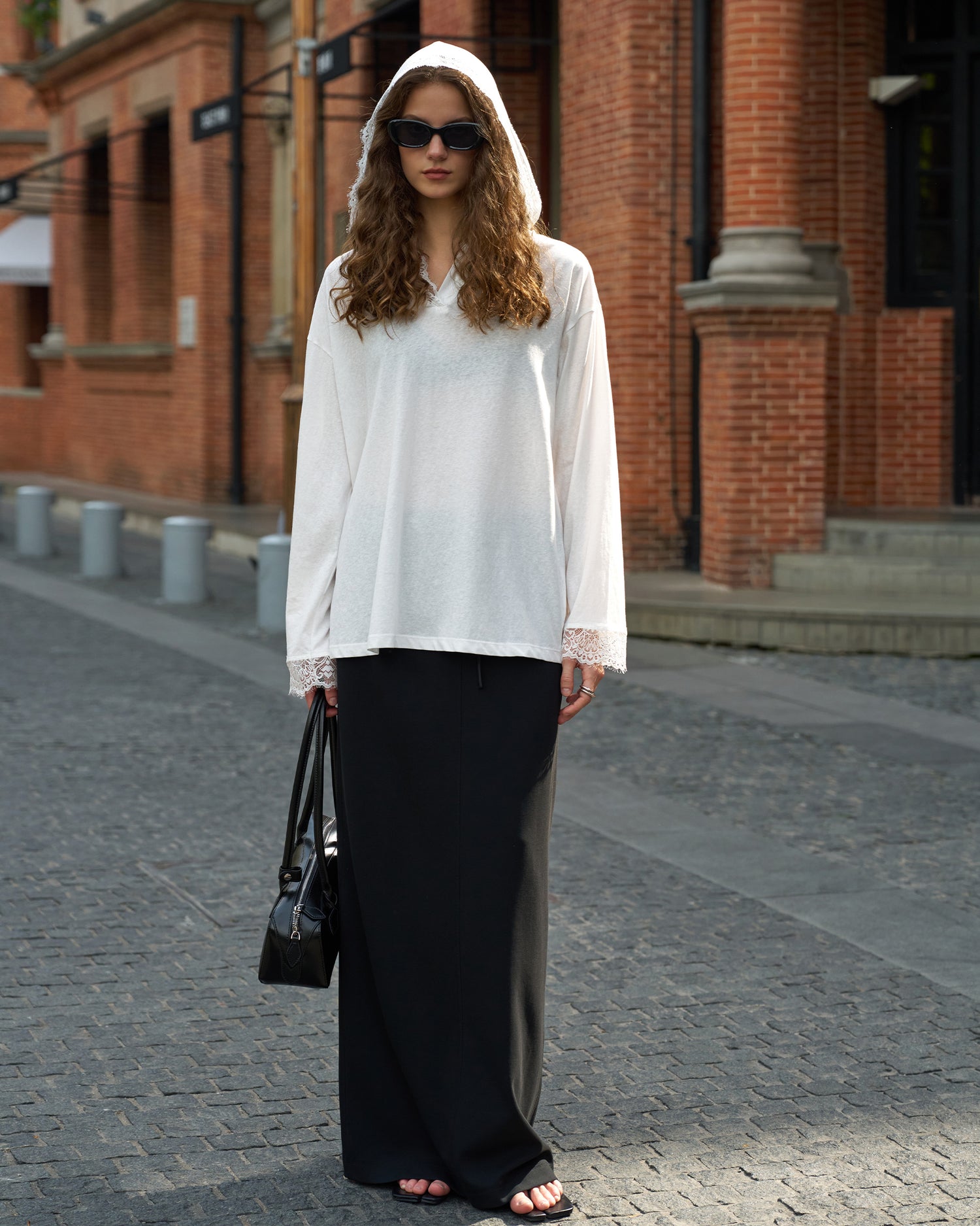 Modal High-Waisted Slim Fit Slit Midi Skirt