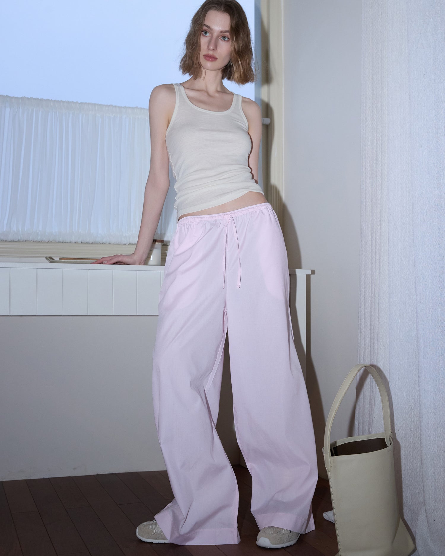 Women's Lightweight Striped Wide-Leg Pants