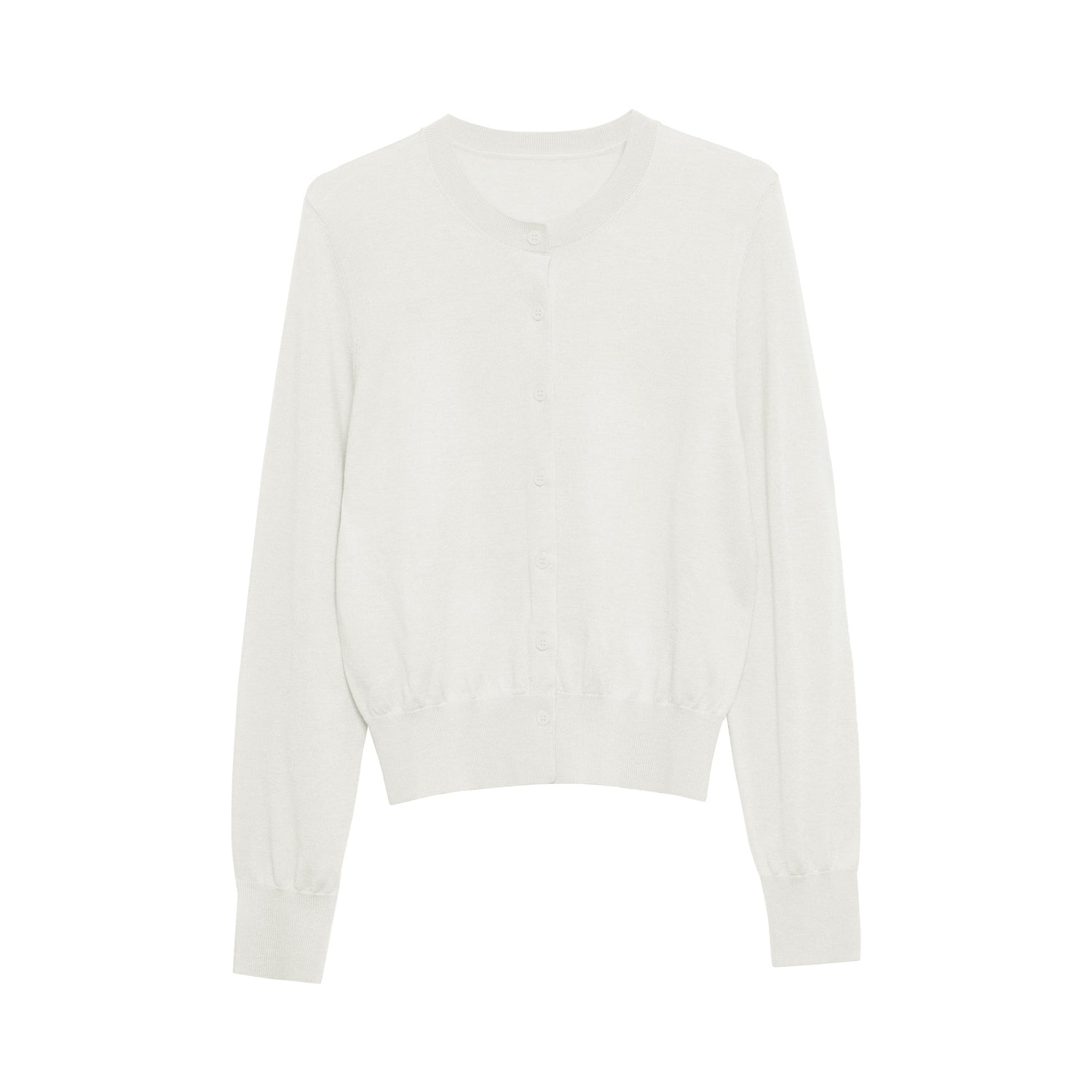 Silk Wool Blend Long Sleeve Cardigan