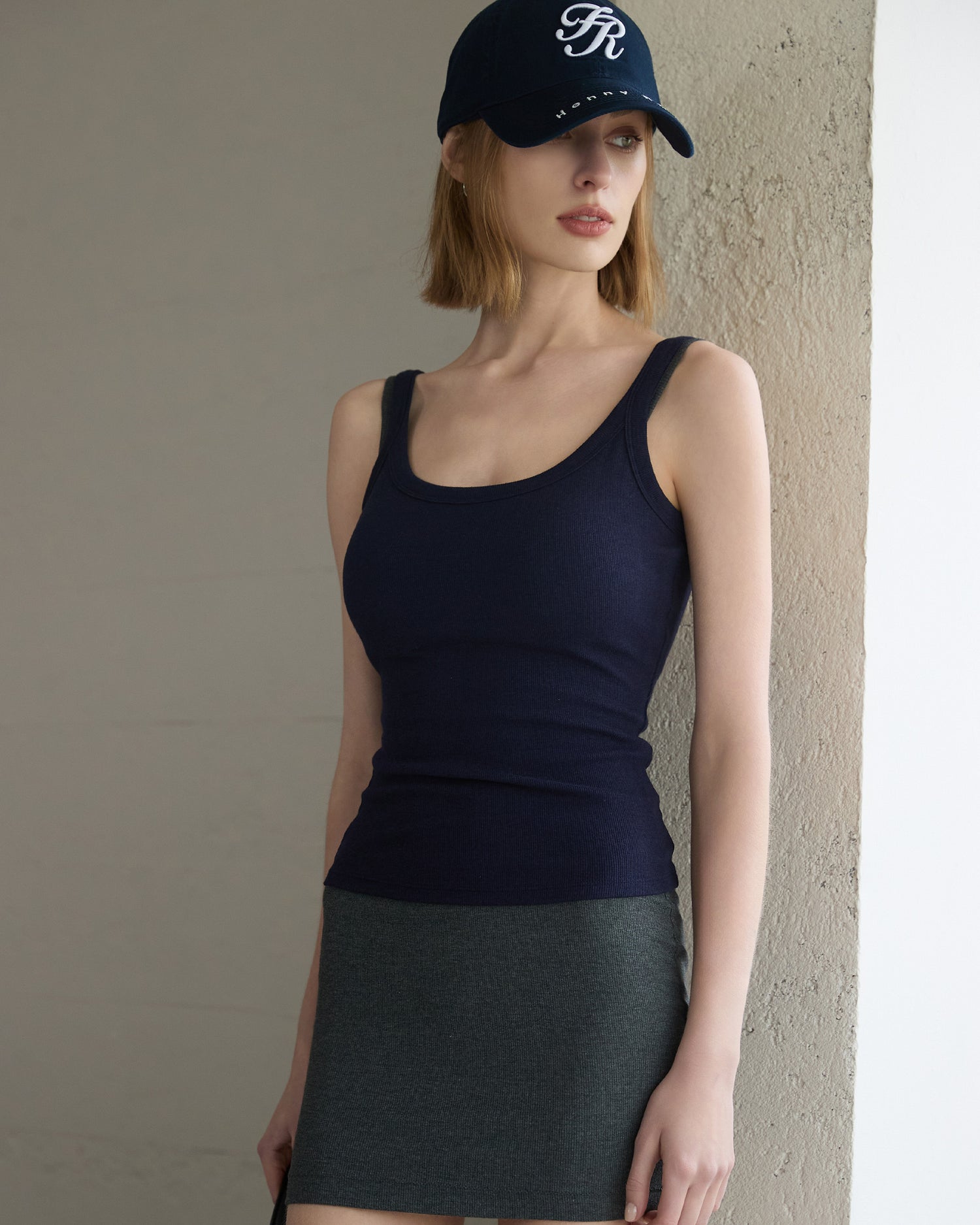 Women's Ribbed Low-Back Tank Top