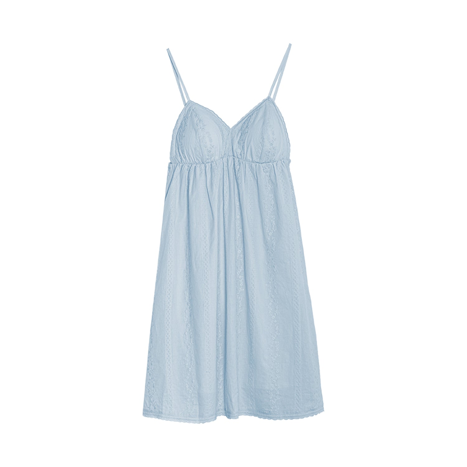 Women's Embroidered Cotton Dress with Padded Bralette