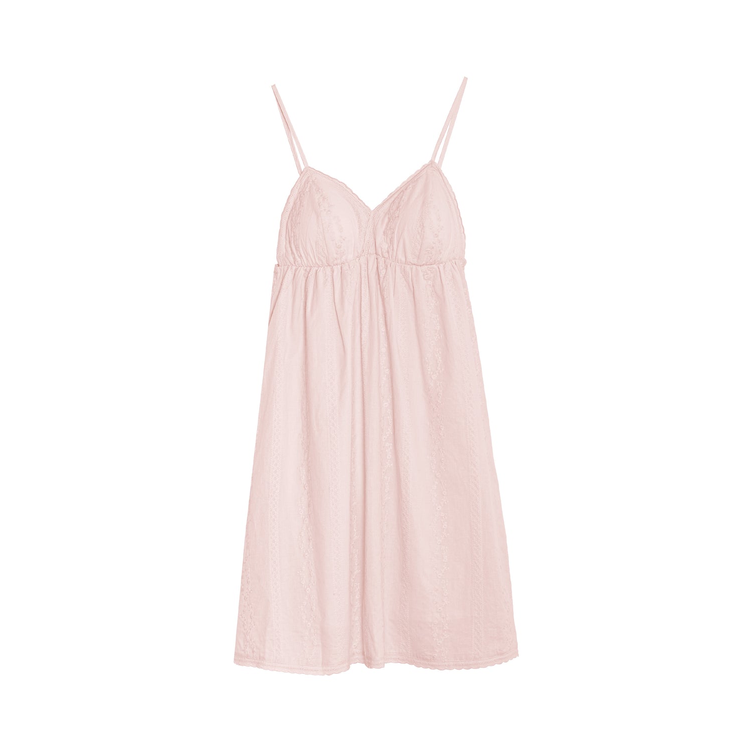 Women's Embroidered Cotton Dress with Padded Bralette