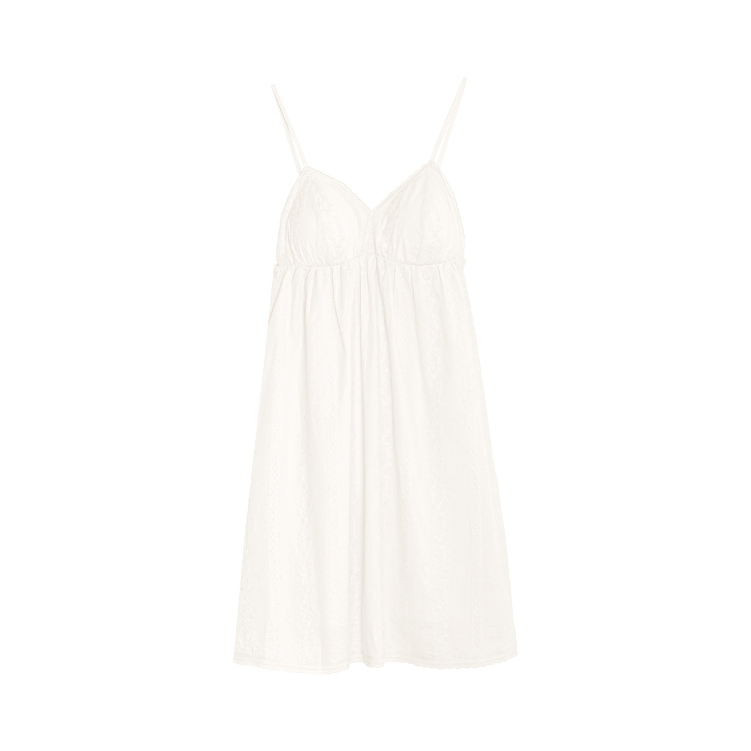 Women's Embroidered Cotton Dress with Padded Bralette