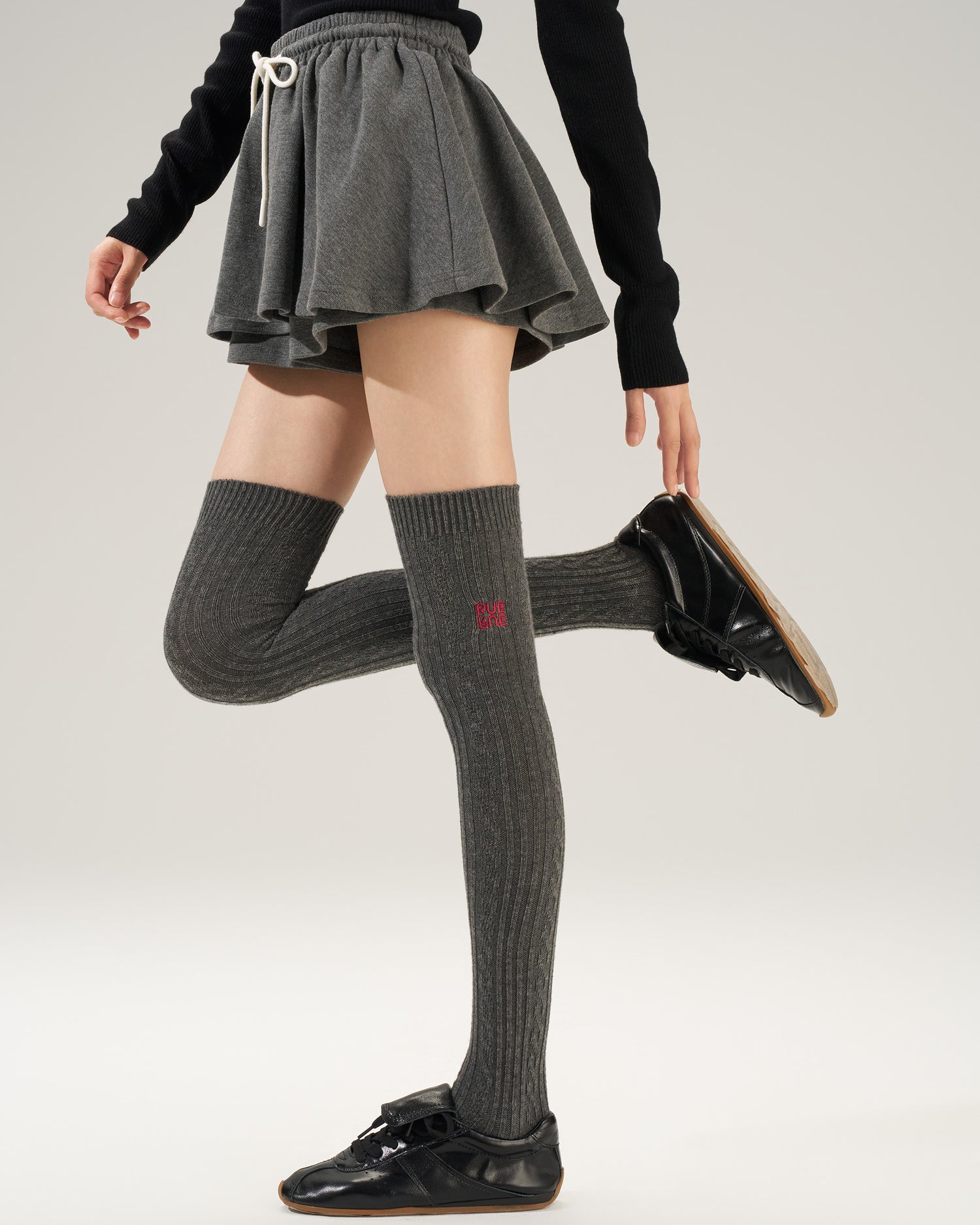 Women’s Color-Block Over-the-Knee Socks with Dual Ribbed Cuffs