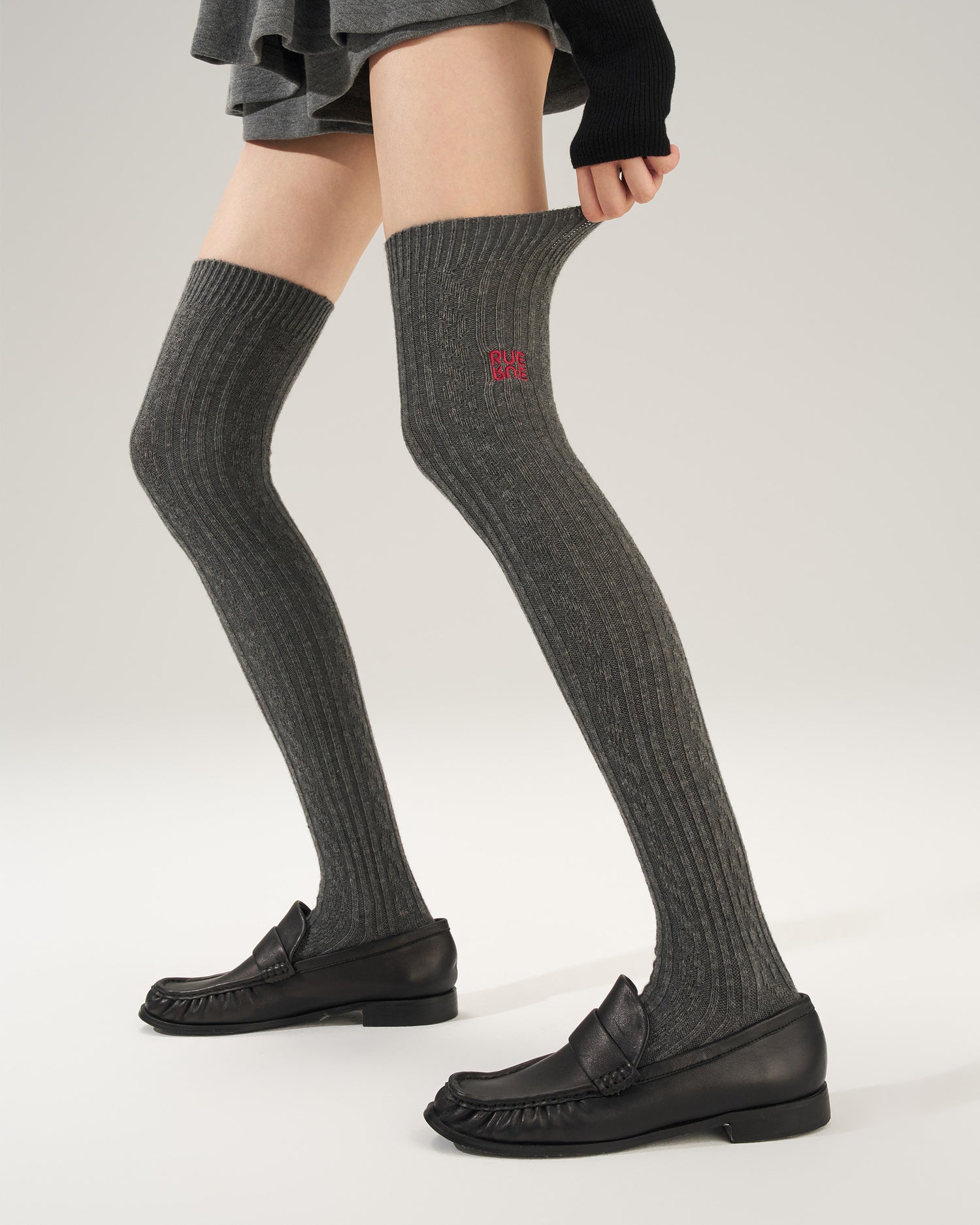 Women’s Color-Block Over-the-Knee Socks with Dual Ribbed Cuffs
