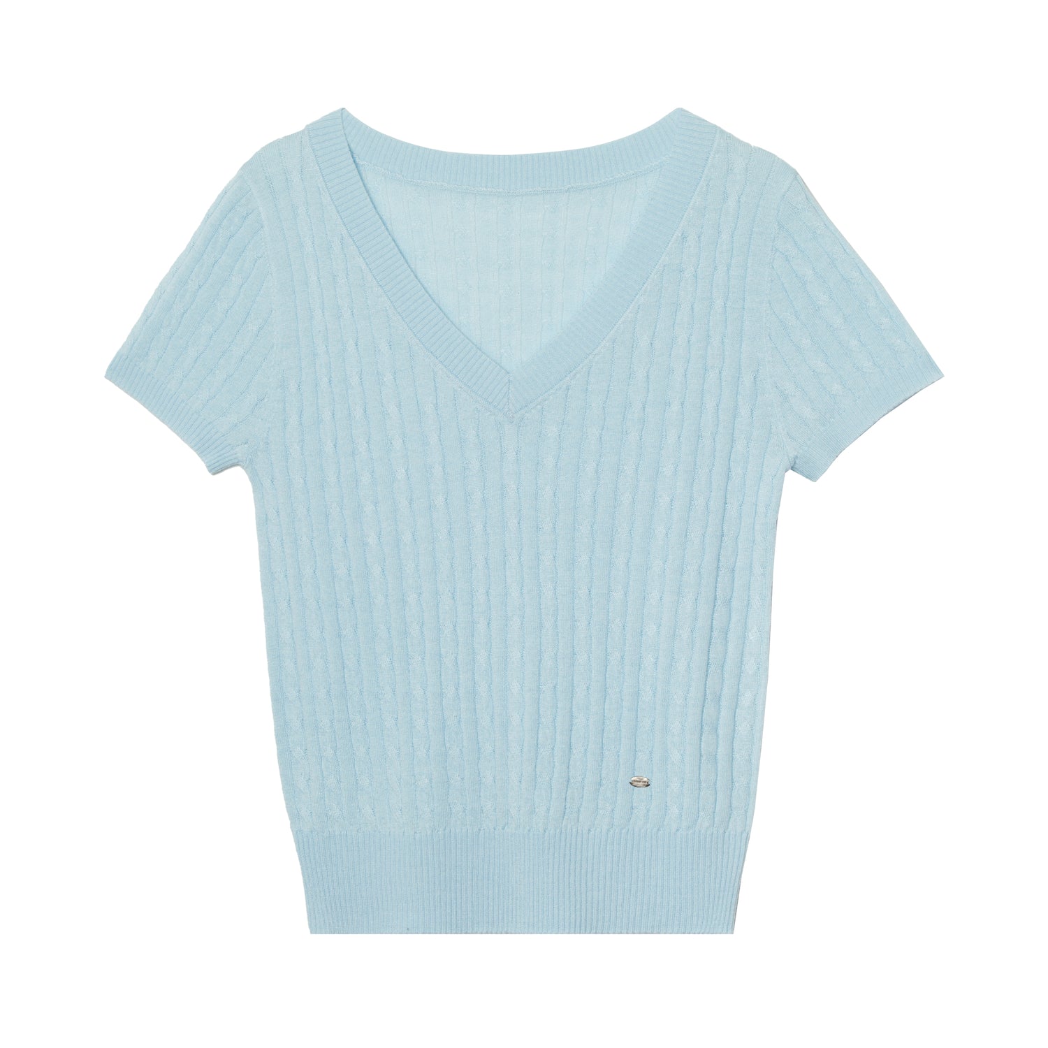 Cable Knit Short Sleeve Top