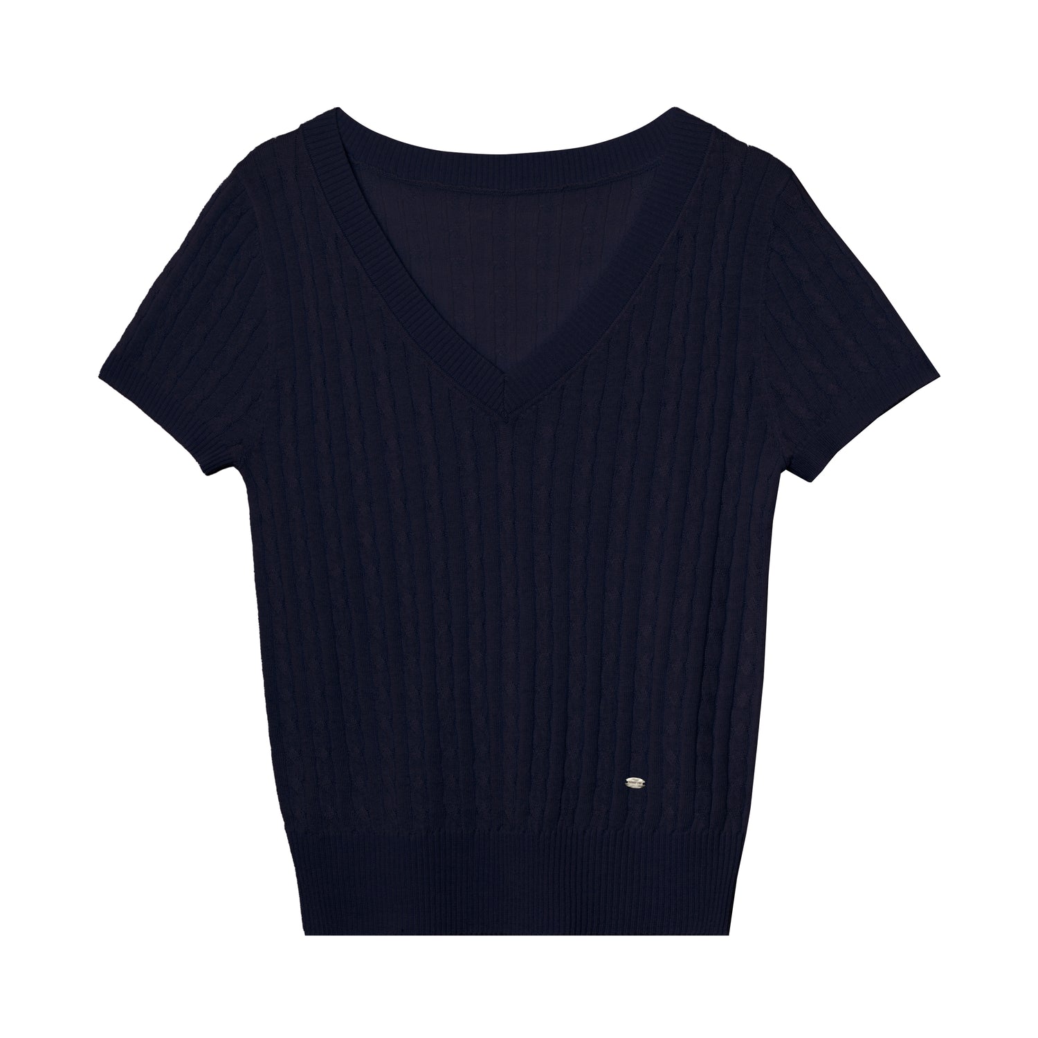 Cable Knit Short Sleeve Top