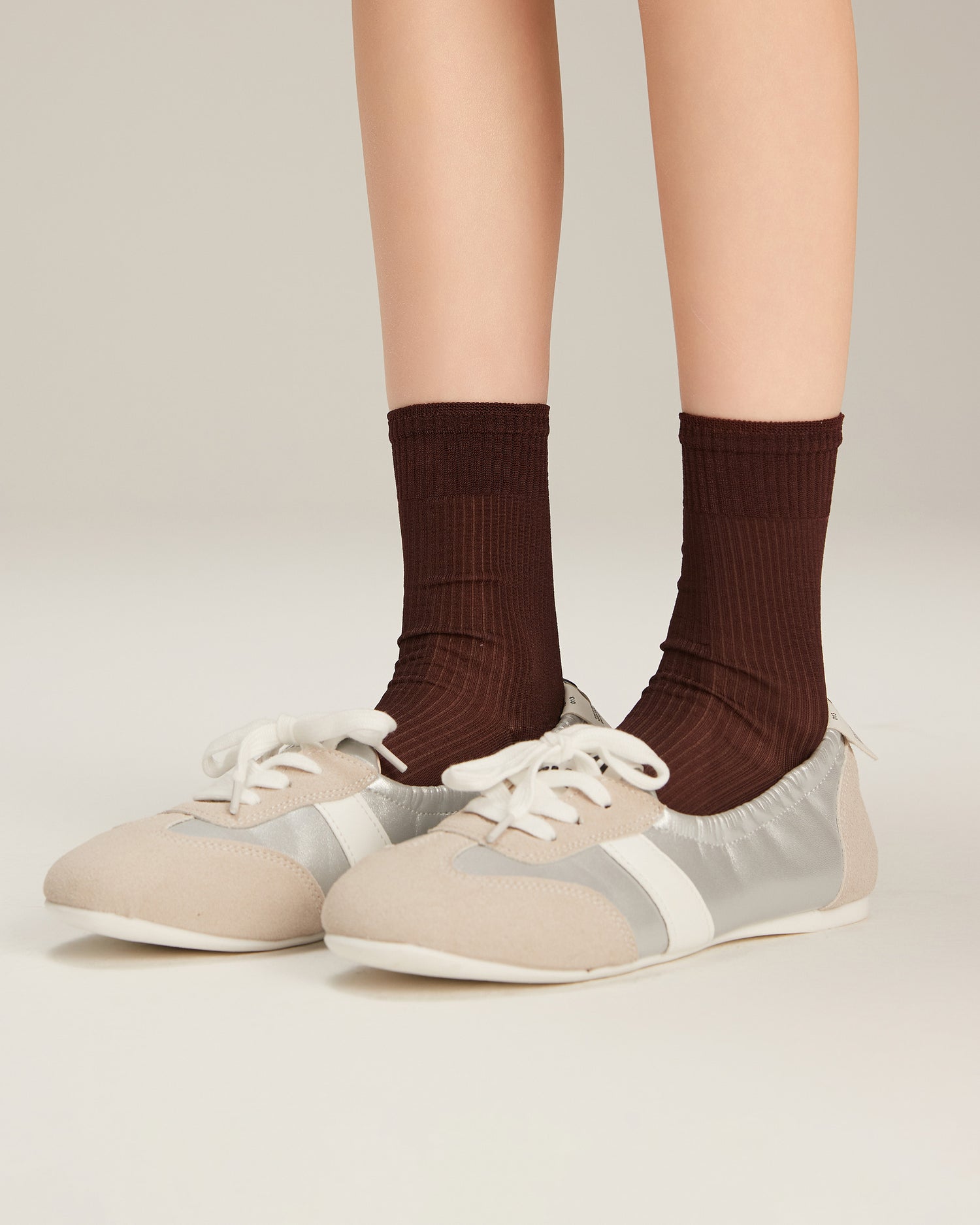 Women's Rayon Ribbed Crew Socks